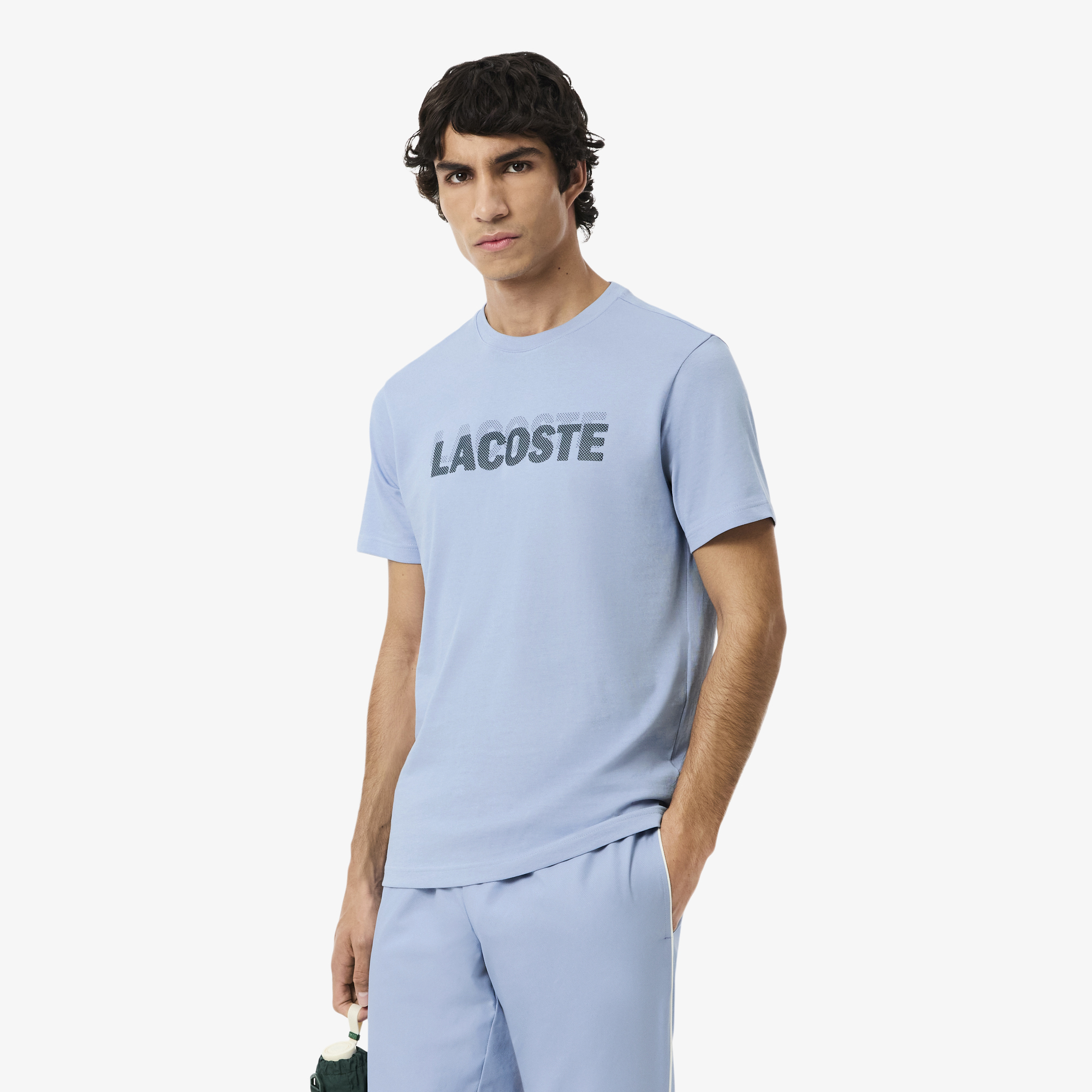 Áo Thun Thể Thao Lacoste Nam Dáng Suông In Hình Công Nghệ Thoáng Khí