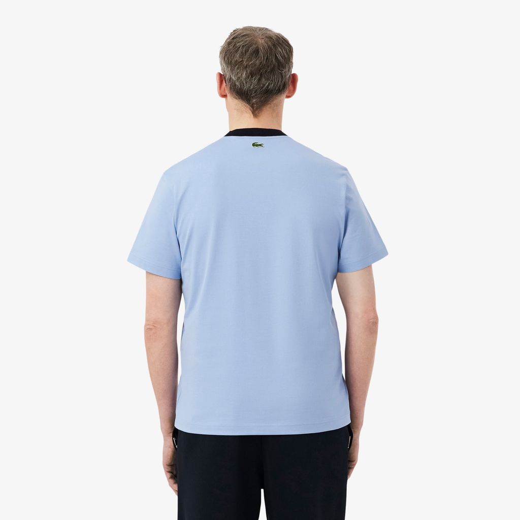 Áo Thun Lacoste Nam Dáng Suông Điểm Nhấn Phù Hiệu Sản Xuất Tại Pháp