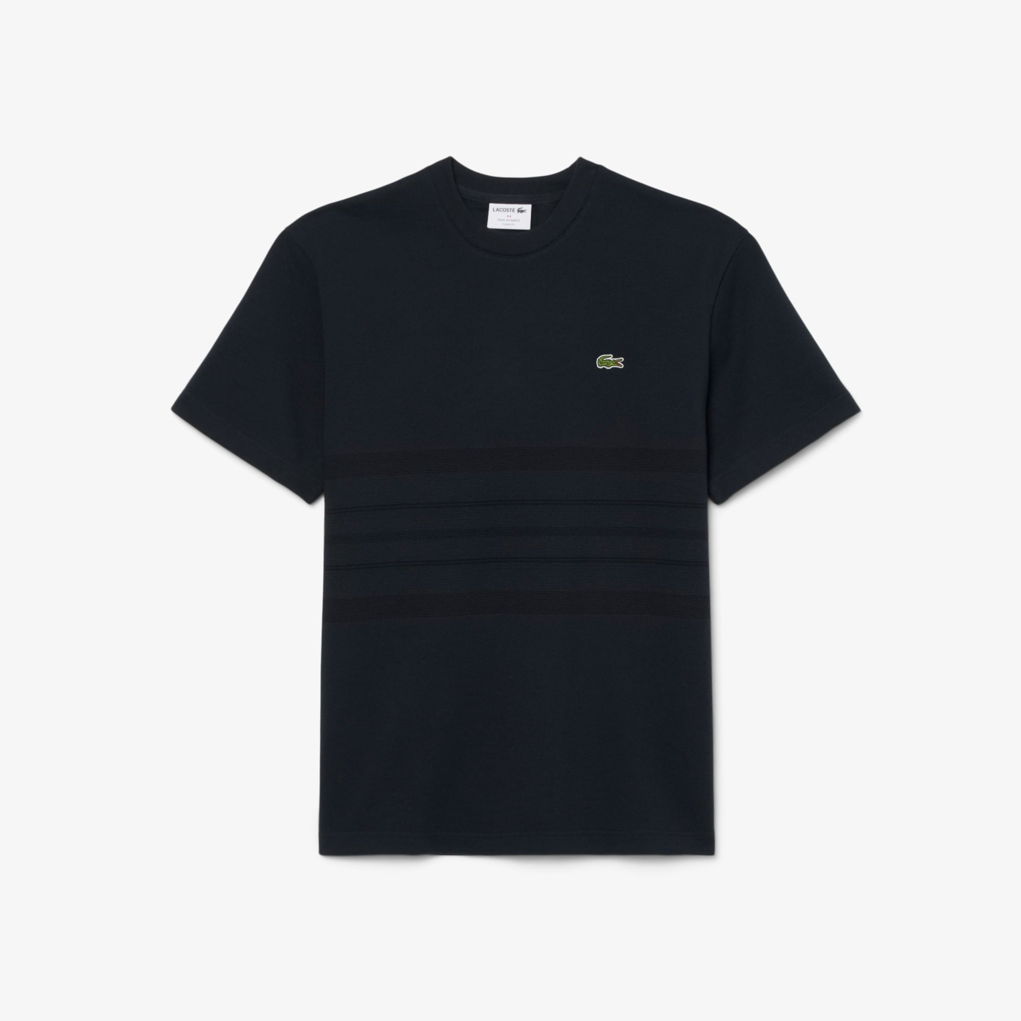 Áo Thun Lacoste Nam Dáng Suông Chất Liệu Piqué Kẻ Sọc Sản Xuất Tại Pháp