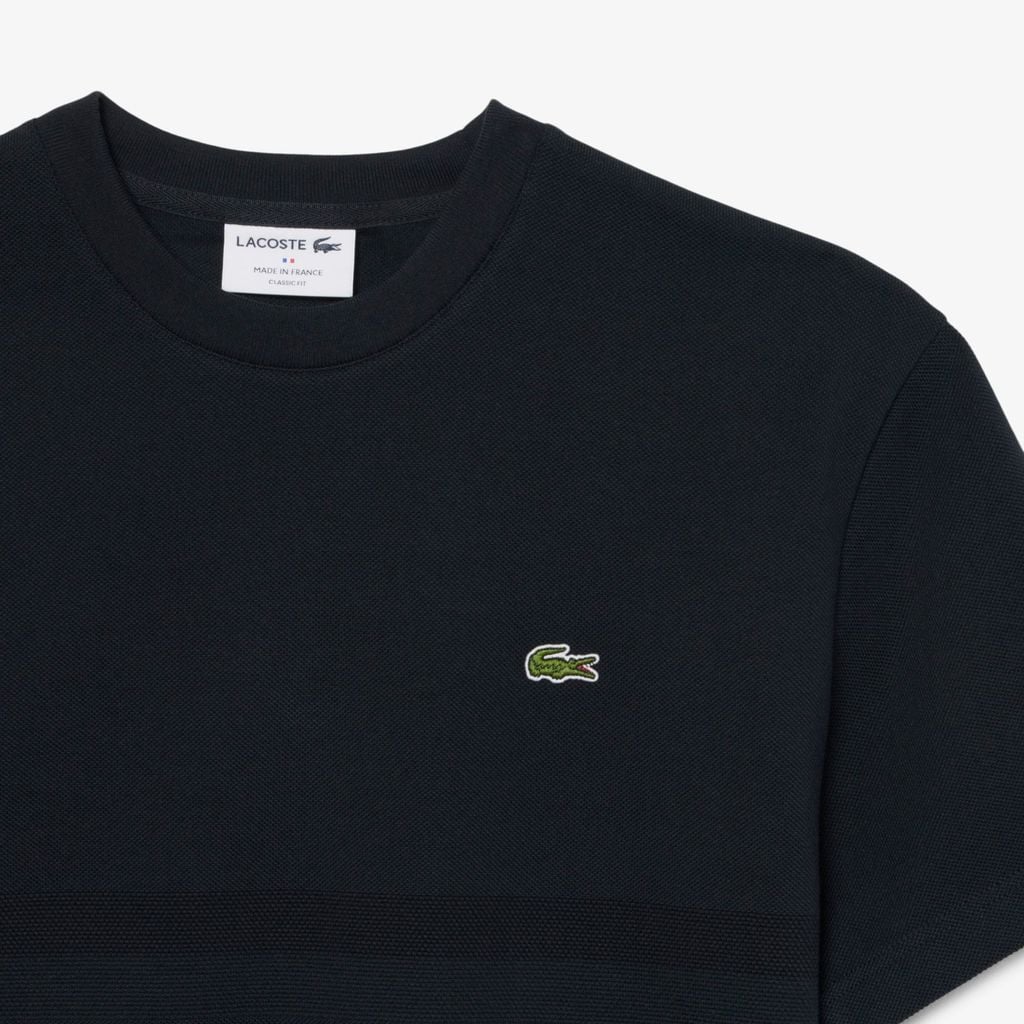 Áo Thun Lacoste Nam Dáng Suông Chất Liệu Piqué Kẻ Sọc Sản Xuất Tại Pháp