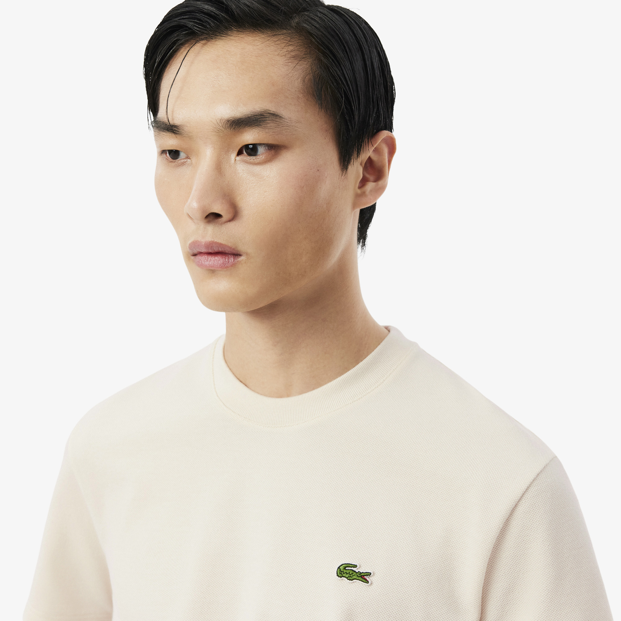 Áo Thun Lacoste Nam Dáng Suông Chất Liệu Piqué Kẻ Sọc Sản Xuất Tại Pháp