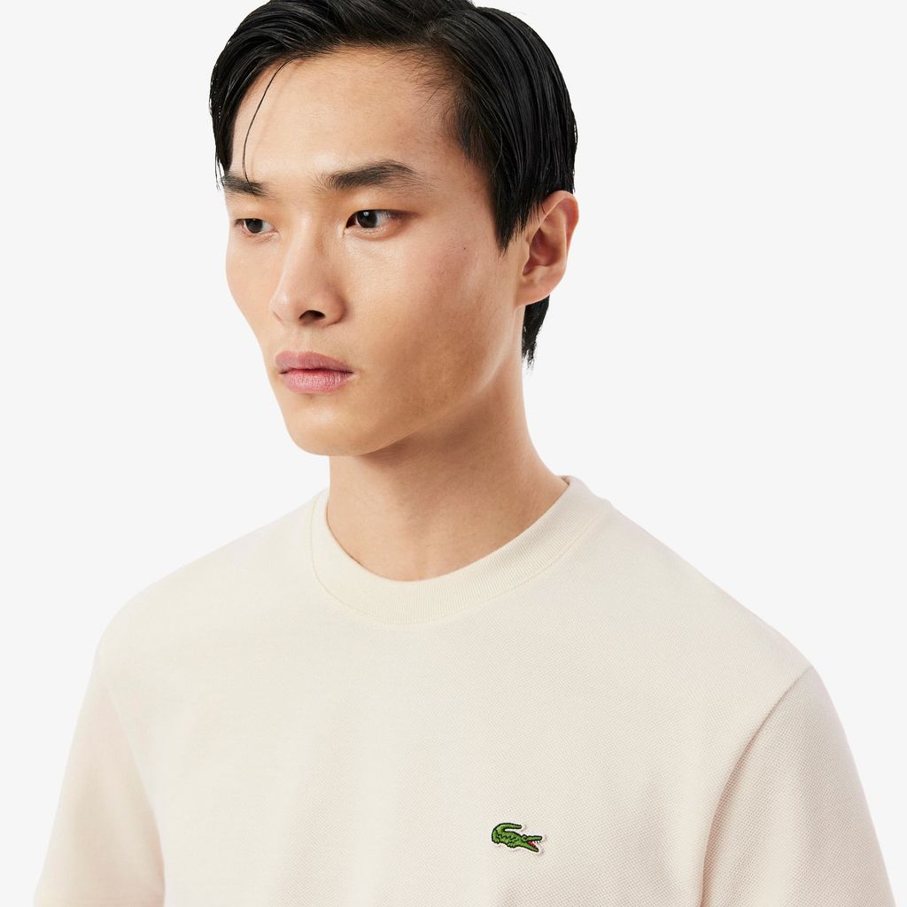 Áo Thun Lacoste Nam Dáng Suông Chất Liệu Piqué Kẻ Sọc Sản Xuất Tại Pháp