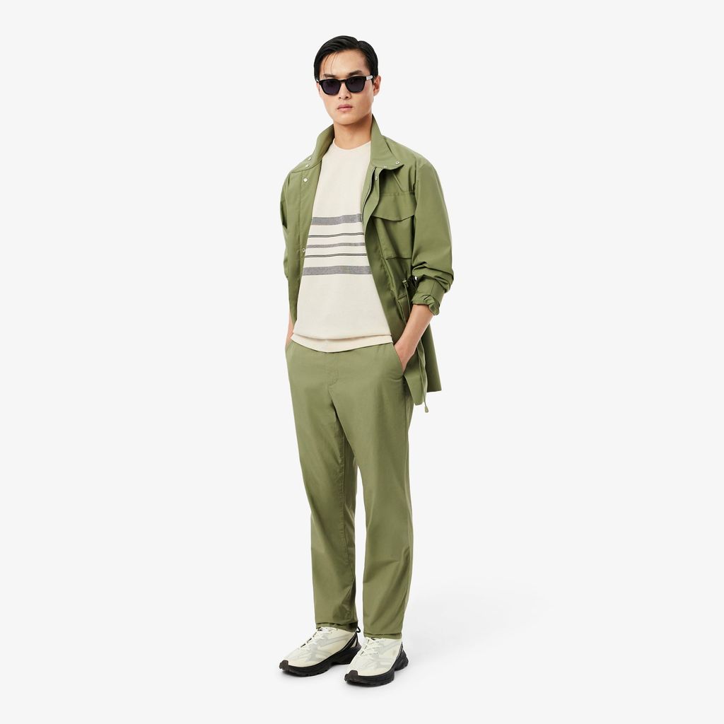 Áo Thun Lacoste Nam Dáng Suông Chất Liệu Piqué Kẻ Sọc Sản Xuất Tại Pháp