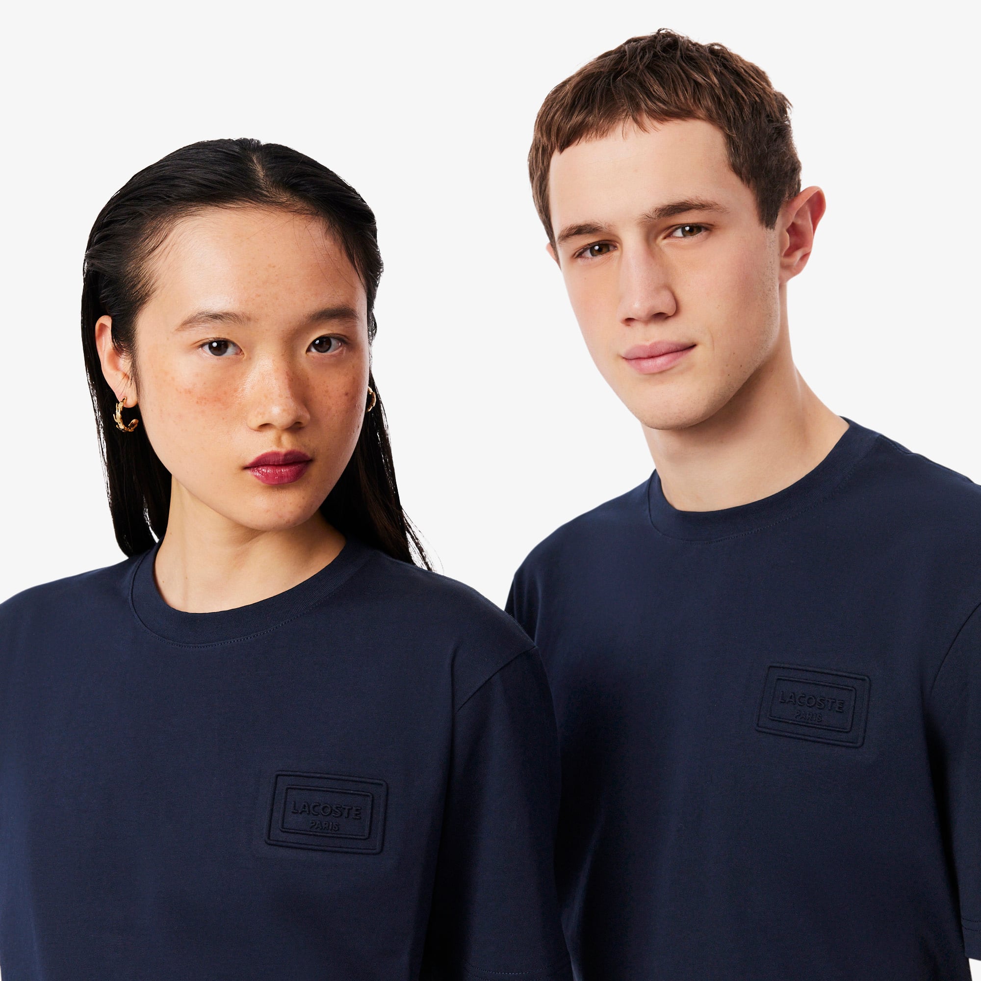 Áo Thun Lacoste Unisex Dáng Cổ Điển Chất Liệu Jersey Logo Dệt Nổi