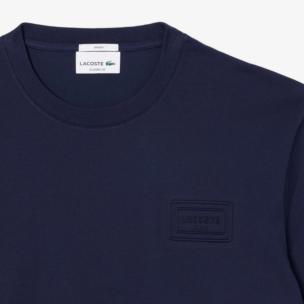 Áo Thun Lacoste Unisex Dáng Cổ Điển Chất Liệu Jersey Logo Dệt Nổi