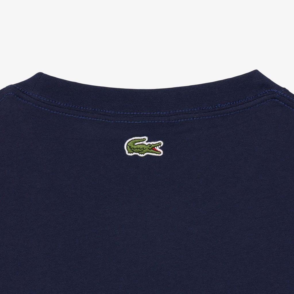 Áo Thun Lacoste Unisex Dáng Cổ Điển Chất Liệu Jersey Logo Dệt Nổi