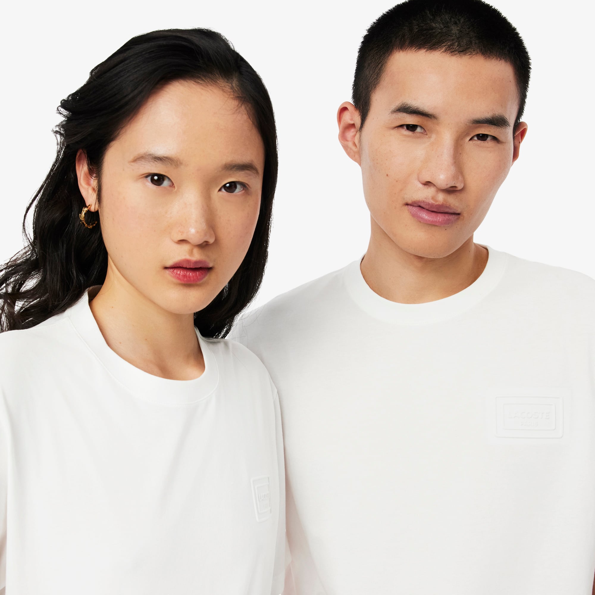 Áo Thun Lacoste Unisex Dáng Cổ Điển Chất Liệu Jersey Logo Dệt Nổi