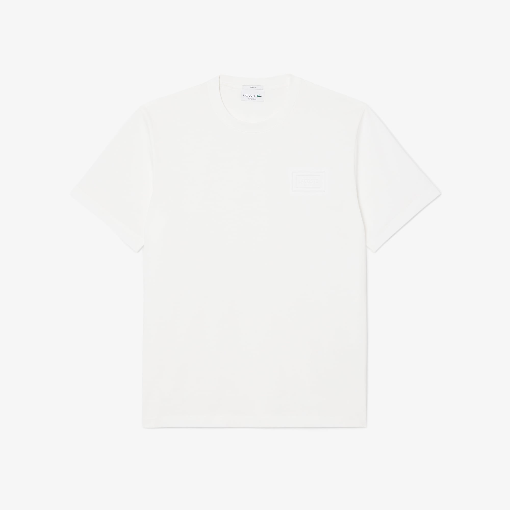 Áo Thun Lacoste Unisex Dáng Cổ Điển Chất Liệu Jersey Logo Dệt Nổi