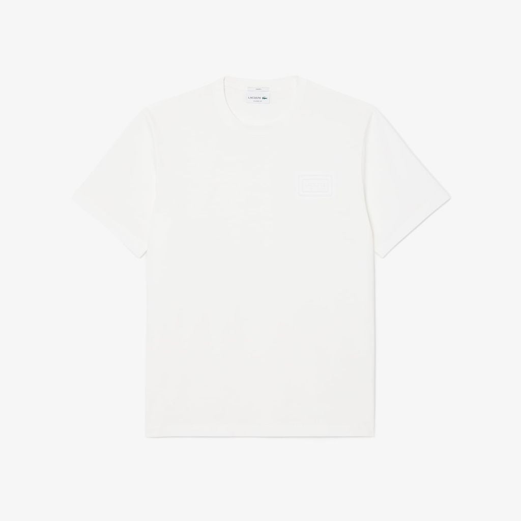 Áo Thun Lacoste Unisex Dáng Cổ Điển Chất Liệu Jersey Logo Dệt Nổi