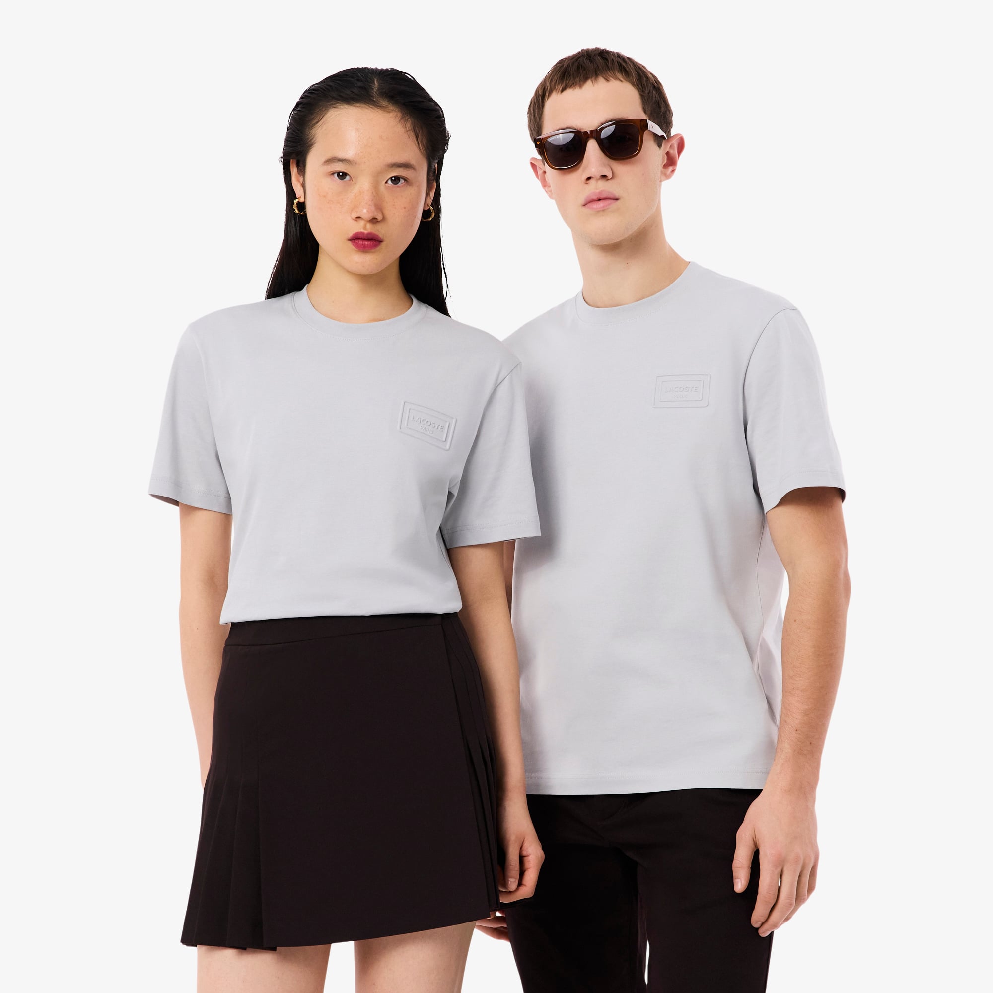 Áo Thun Lacoste Unisex Dáng Cổ Điển Chất Liệu Jersey Logo Dệt Nổi