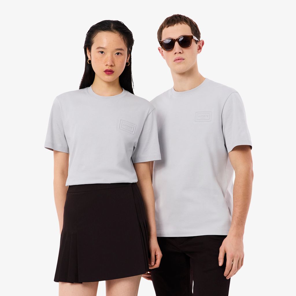 Áo Thun Lacoste Unisex Dáng Cổ Điển Chất Liệu Jersey Logo Dệt Nổi