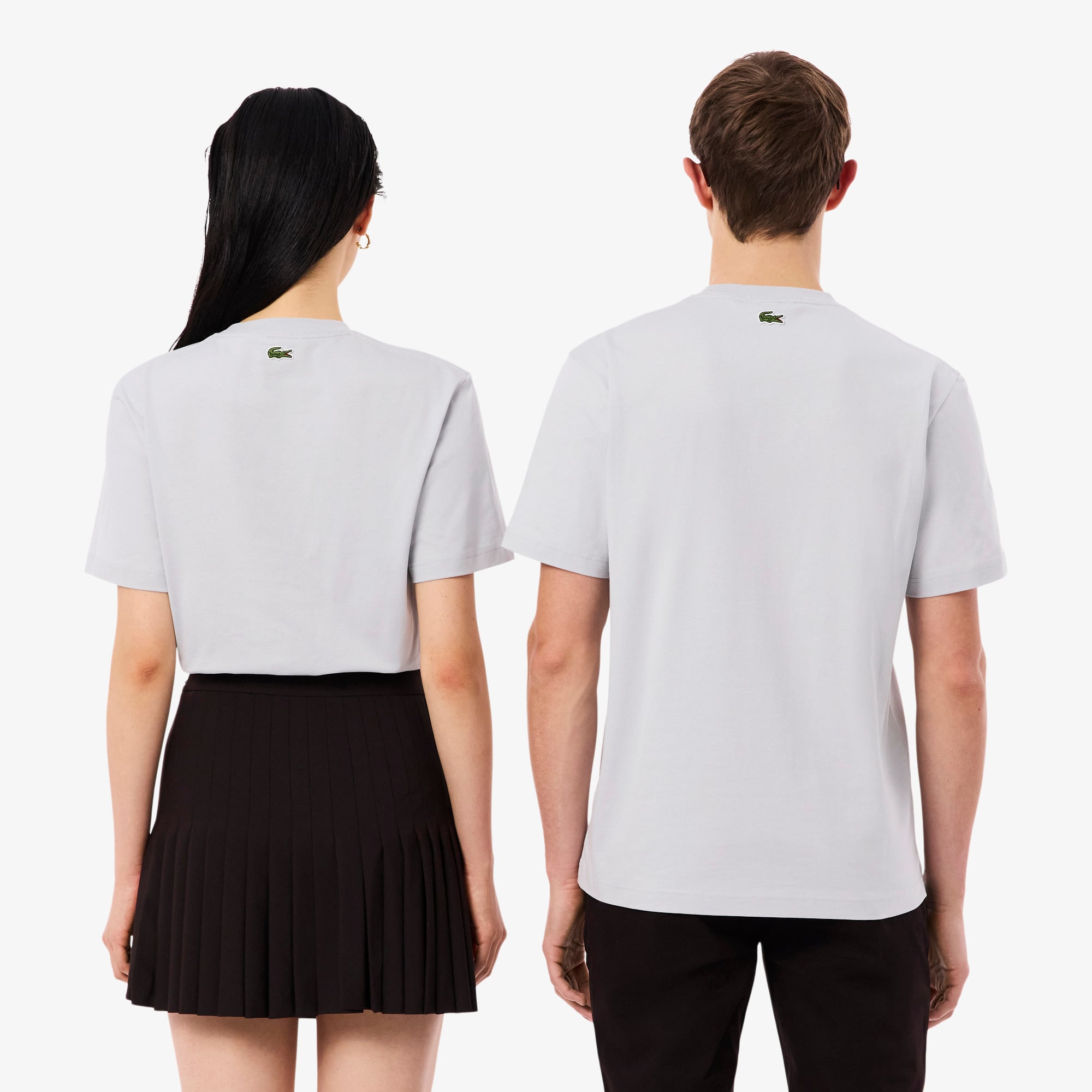 Áo Thun Lacoste Unisex Dáng Cổ Điển Chất Liệu Jersey Logo Dệt Nổi