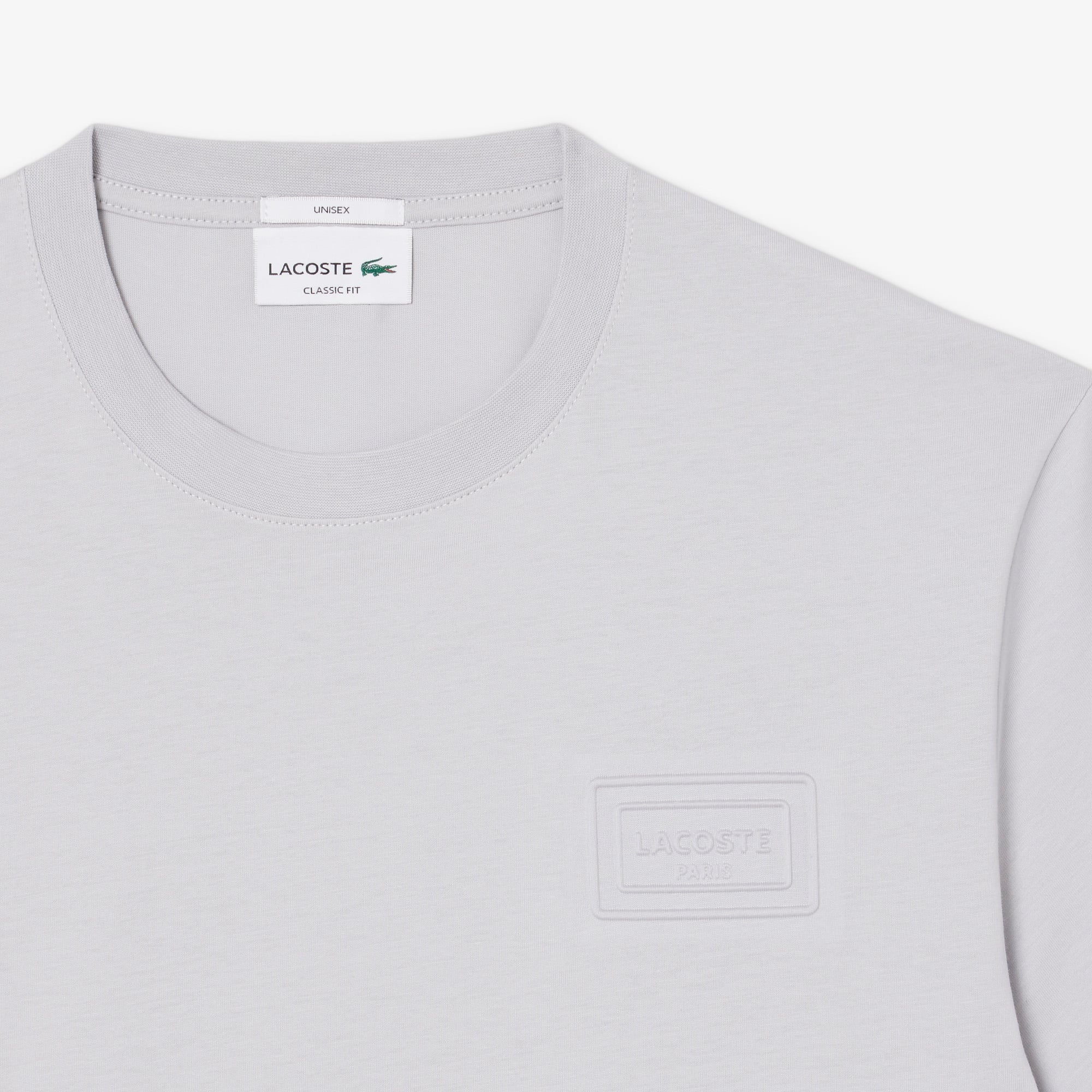 Áo Thun Lacoste Unisex Dáng Cổ Điển Chất Liệu Jersey Logo Dệt Nổi