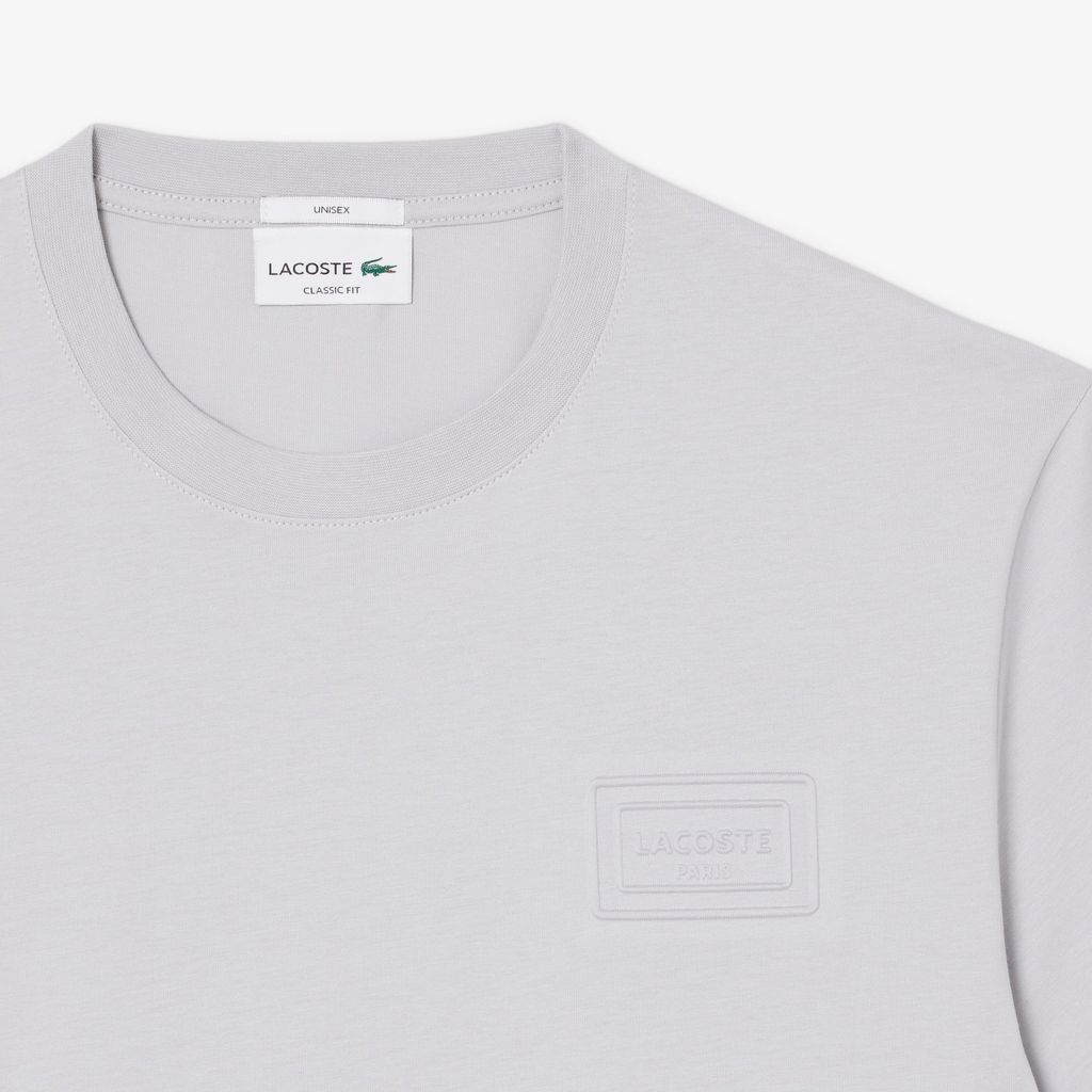 Áo Thun Lacoste Unisex Dáng Cổ Điển Chất Liệu Jersey Logo Dệt Nổi