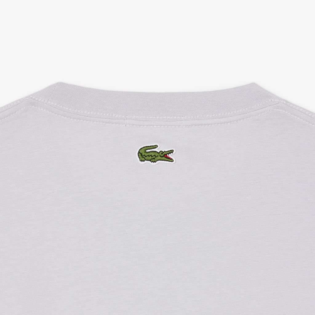 Áo Thun Lacoste Unisex Dáng Cổ Điển Chất Liệu Jersey Logo Dệt Nổi