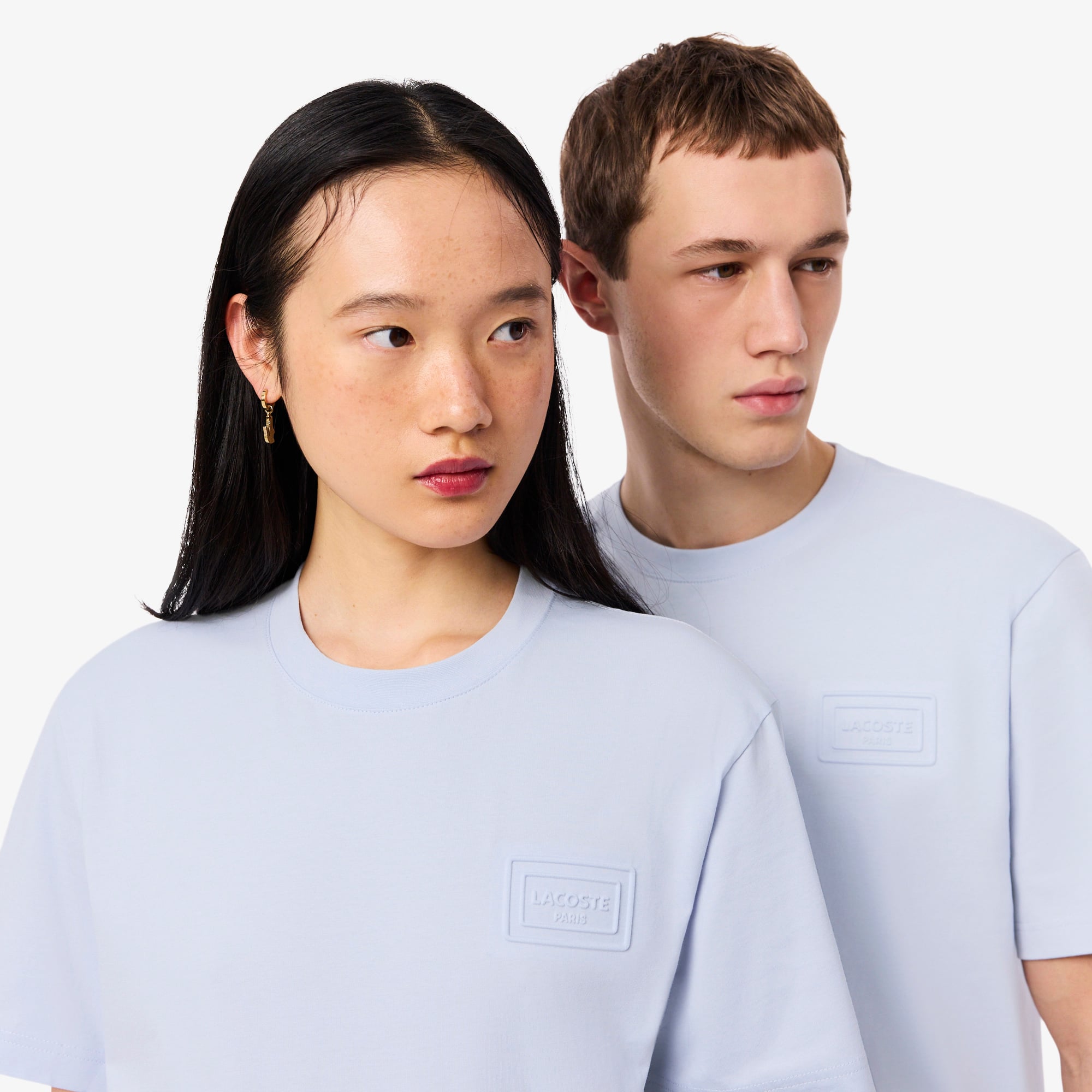 Áo Thun Lacoste Unisex Dáng Cổ Điển Chất Liệu Jersey Logo Dệt Nổi