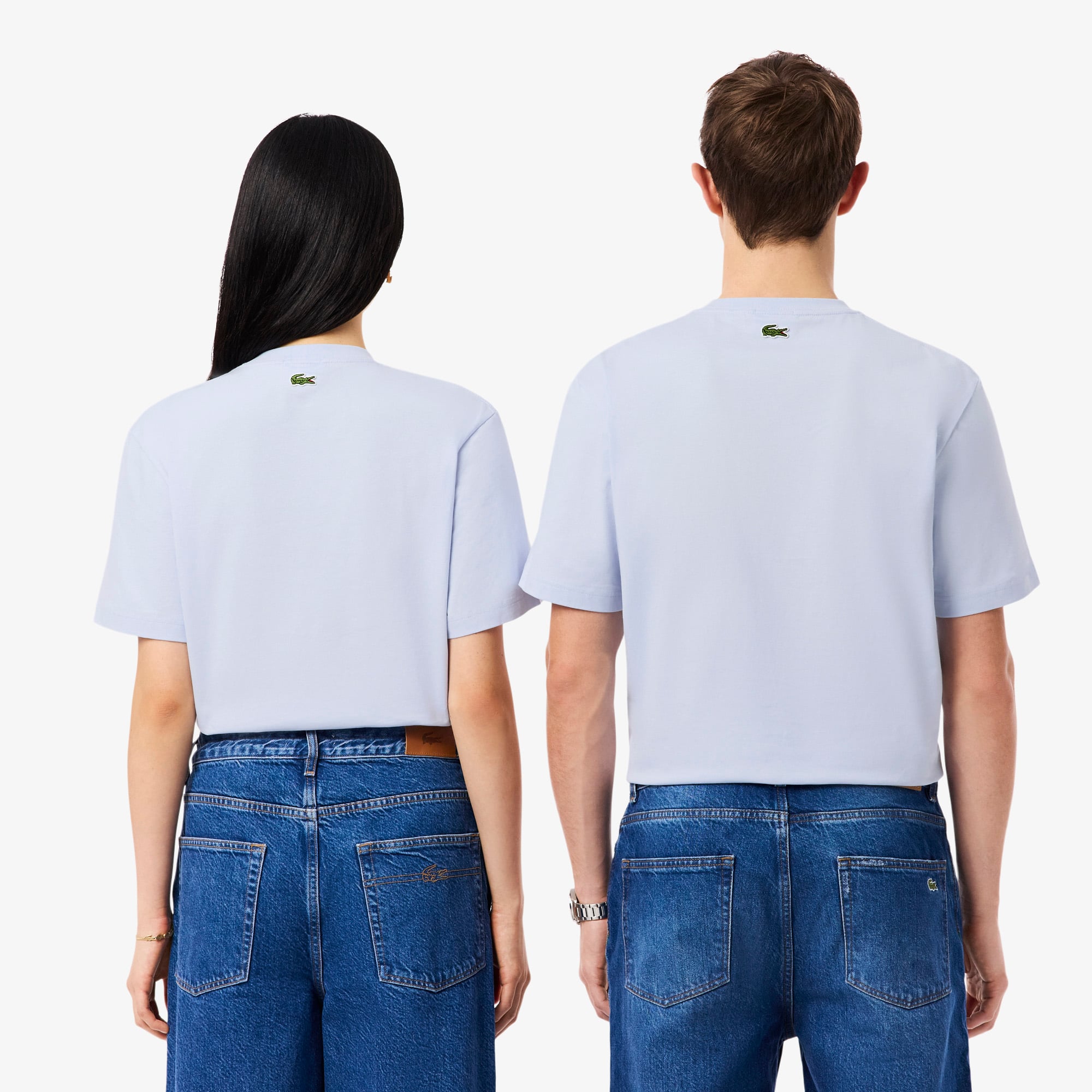 Áo Thun Lacoste Unisex Dáng Cổ Điển Chất Liệu Jersey Logo Dệt Nổi