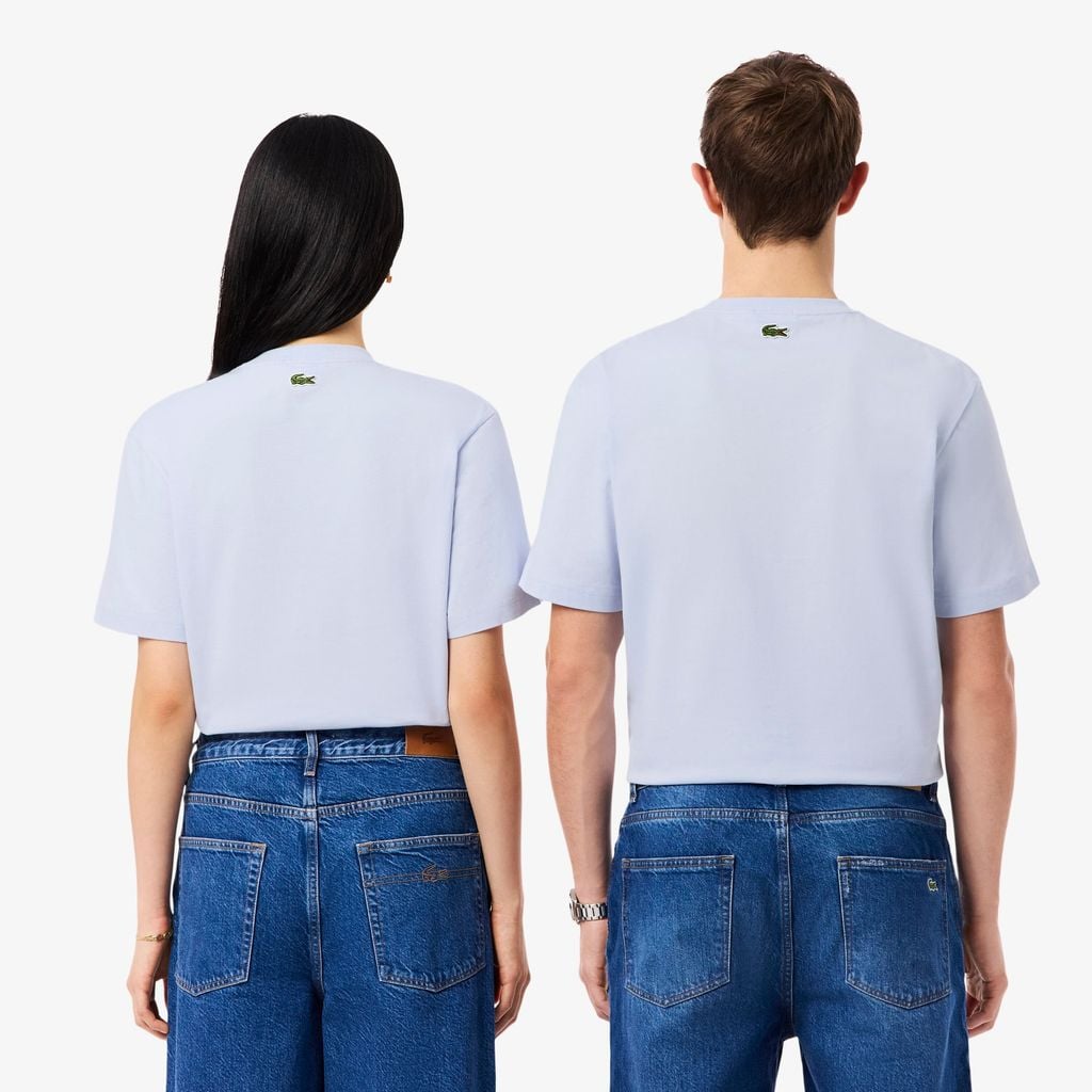 Áo Thun Lacoste Unisex Dáng Cổ Điển Chất Liệu Jersey Logo Dệt Nổi