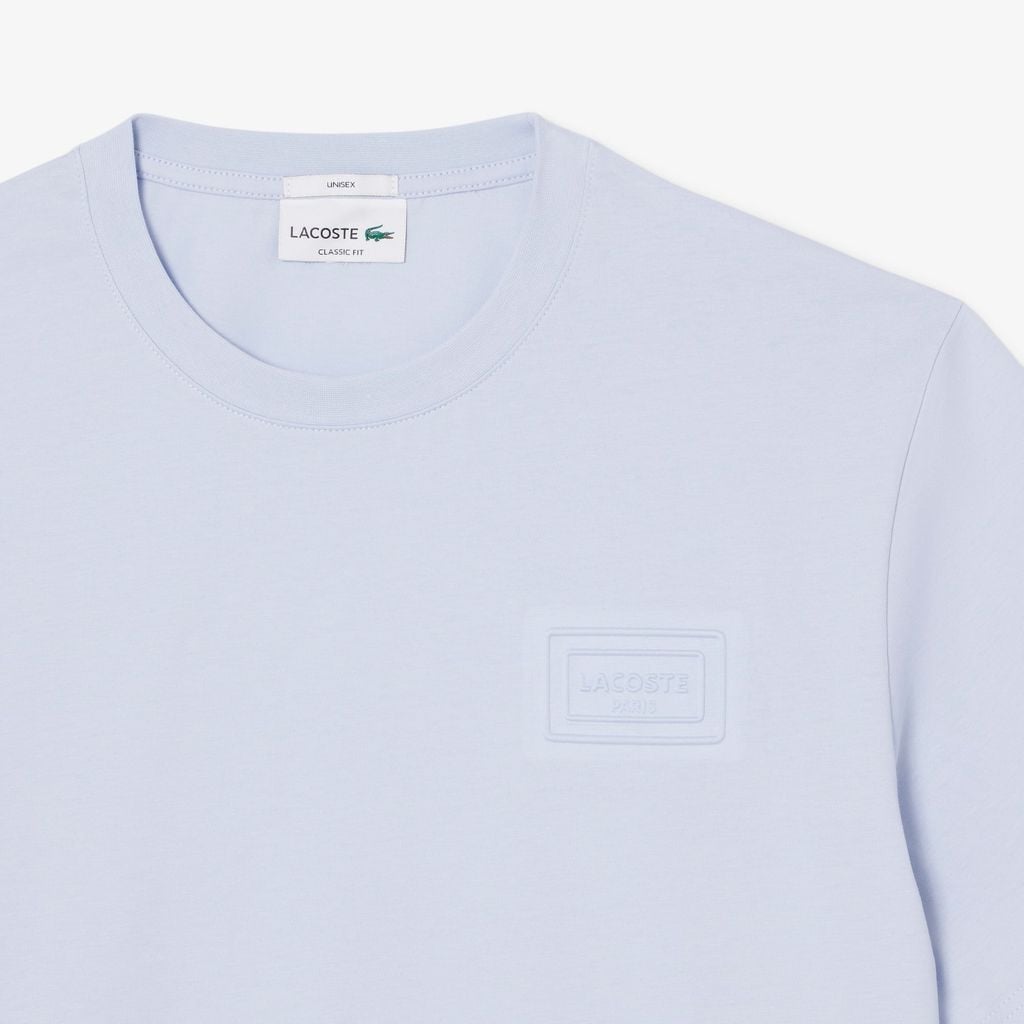 Áo Thun Lacoste Unisex Dáng Cổ Điển Chất Liệu Jersey Logo Dệt Nổi