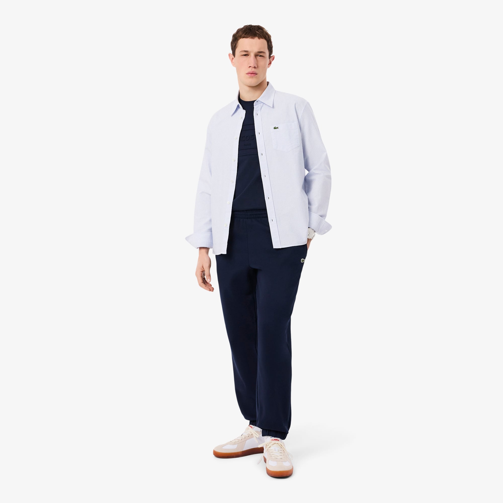 Áo Thun Lacoste Unisex Dáng Cổ Điển Chất Liệu Cotton Thêu