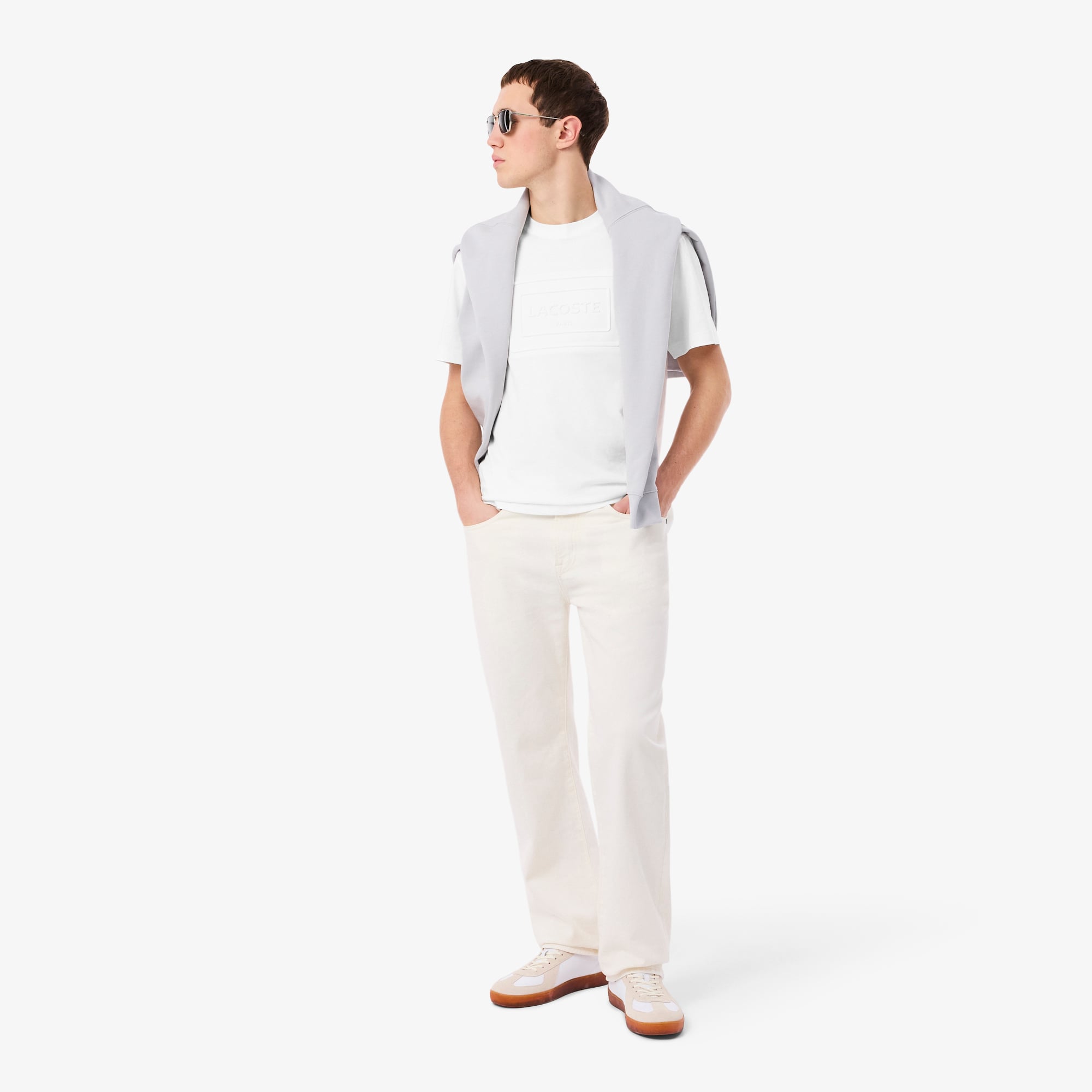Áo Thun Lacoste Unisex Dáng Cổ Điển Chất Liệu Cotton Thêu