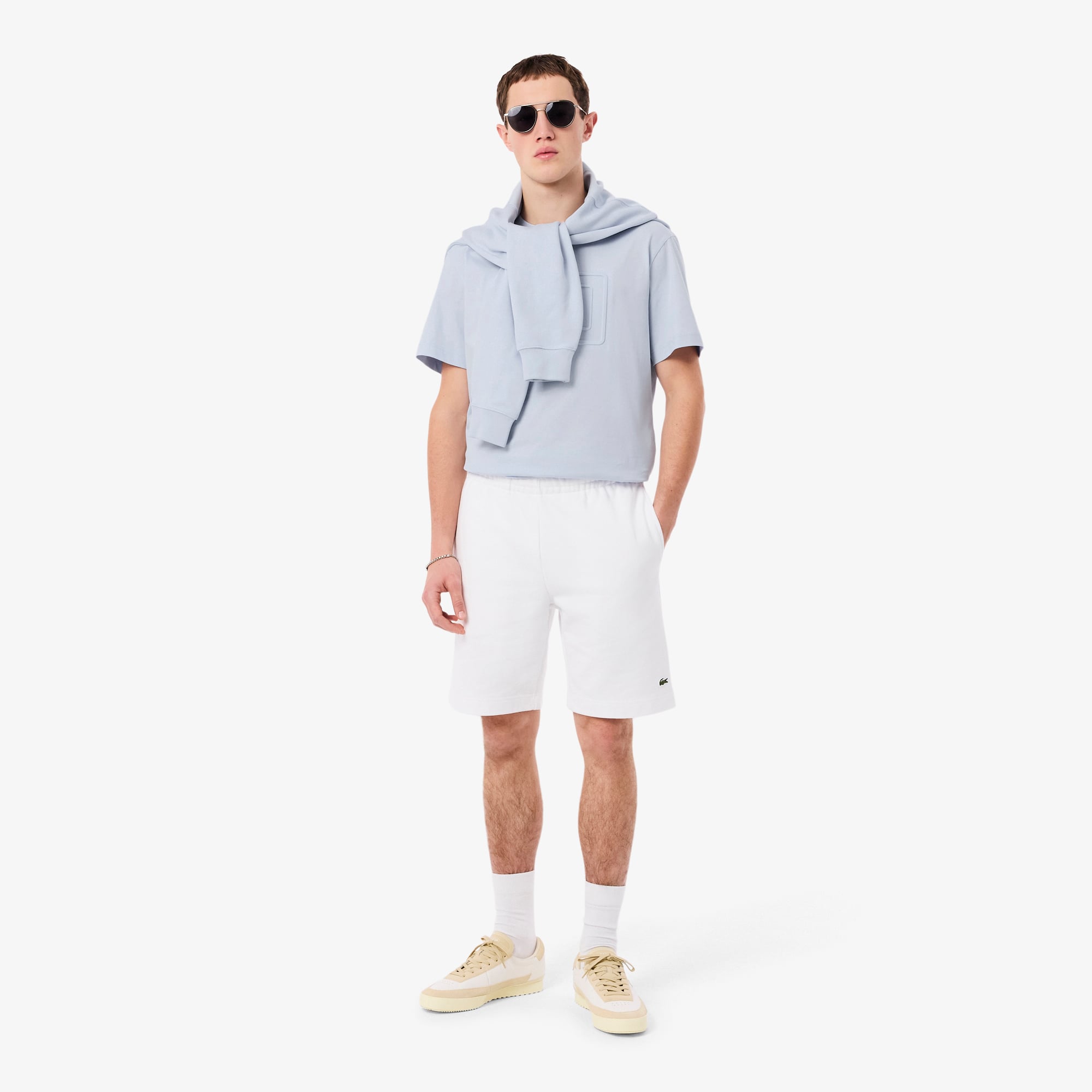 Áo Thun Lacoste Unisex Dáng Cổ Điển Chất Liệu Cotton Thêu