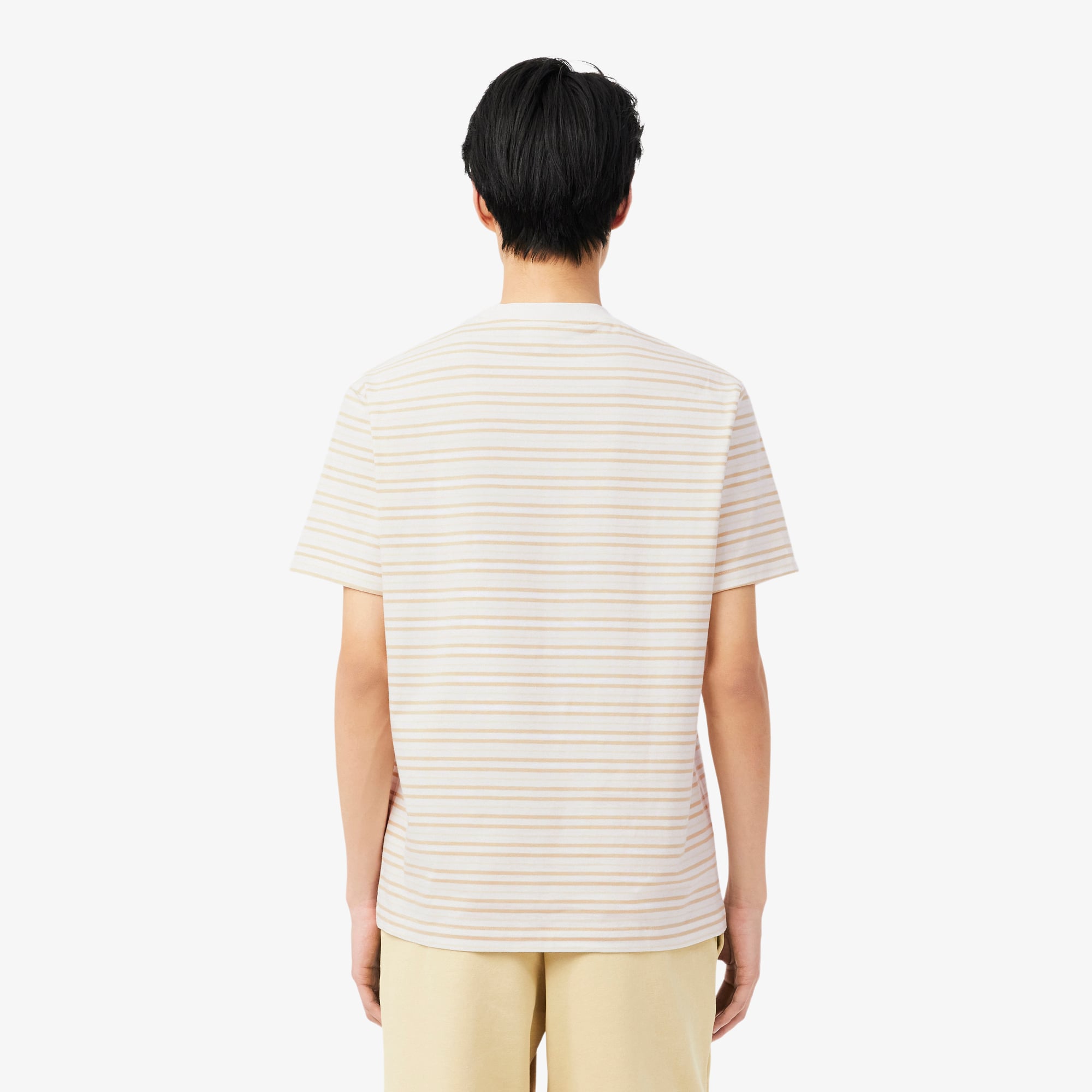 Áo Thun Lacoste Nam Dáng Cổ Điển Chất Liệu Cotton Kẻ Sọc