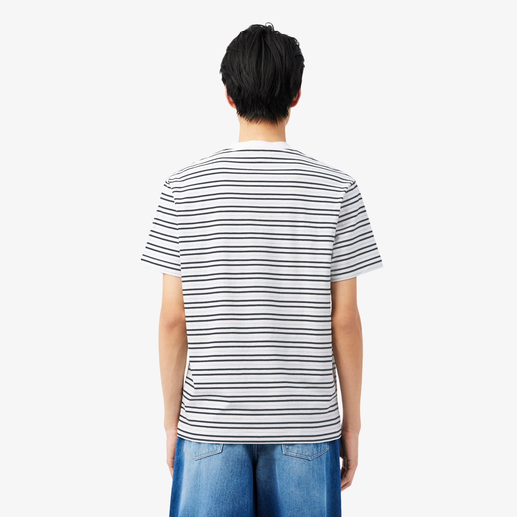 Áo Thun Lacoste Nam Dáng Cổ Điển Chất Liệu Cotton Kẻ Sọc