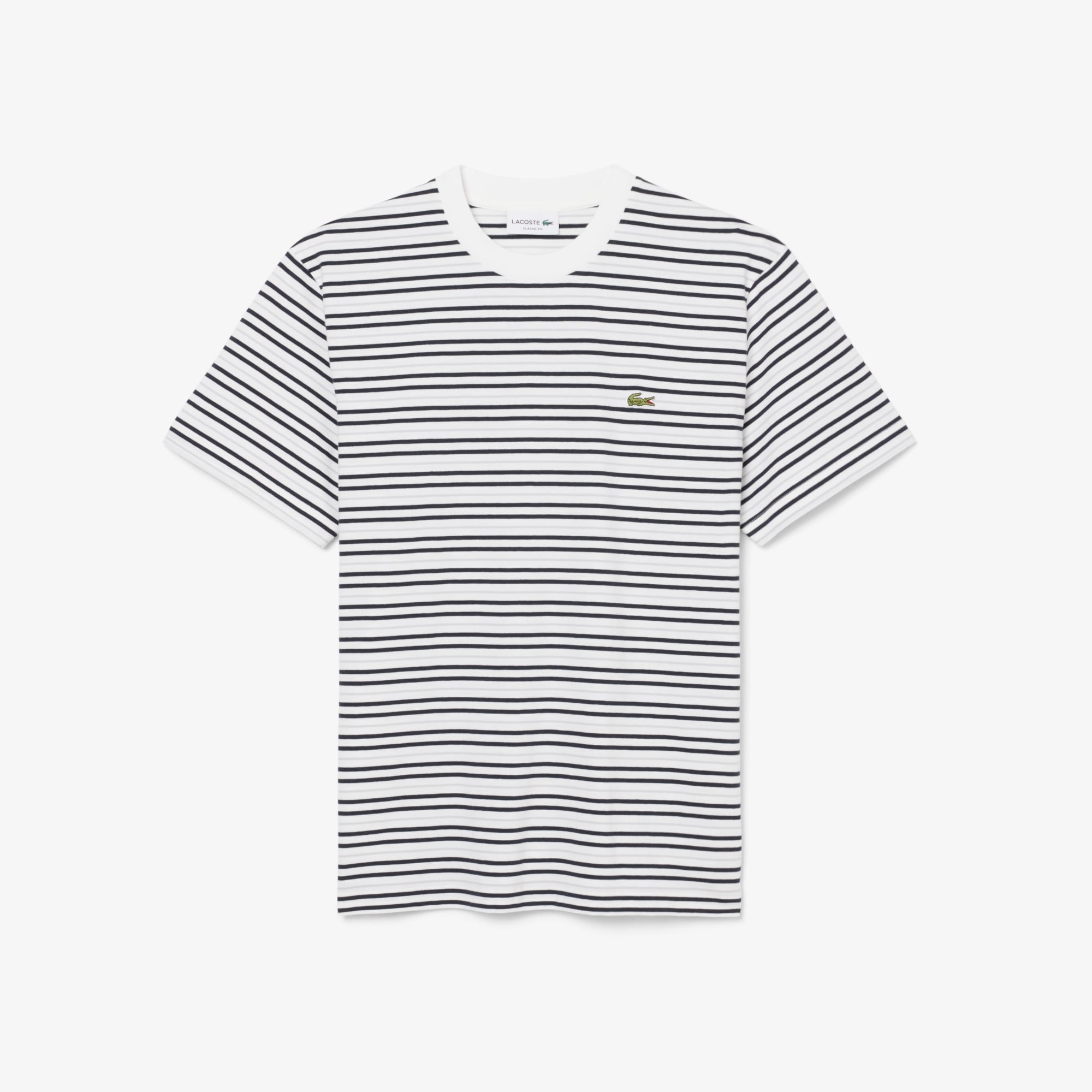 Áo Thun Lacoste Nam Dáng Cổ Điển Chất Liệu Cotton Kẻ Sọc