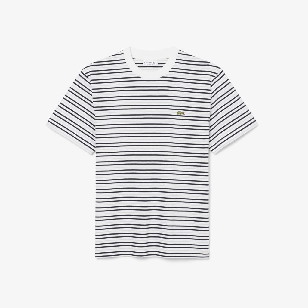 Áo Thun Lacoste Nam Dáng Cổ Điển Chất Liệu Cotton Kẻ Sọc