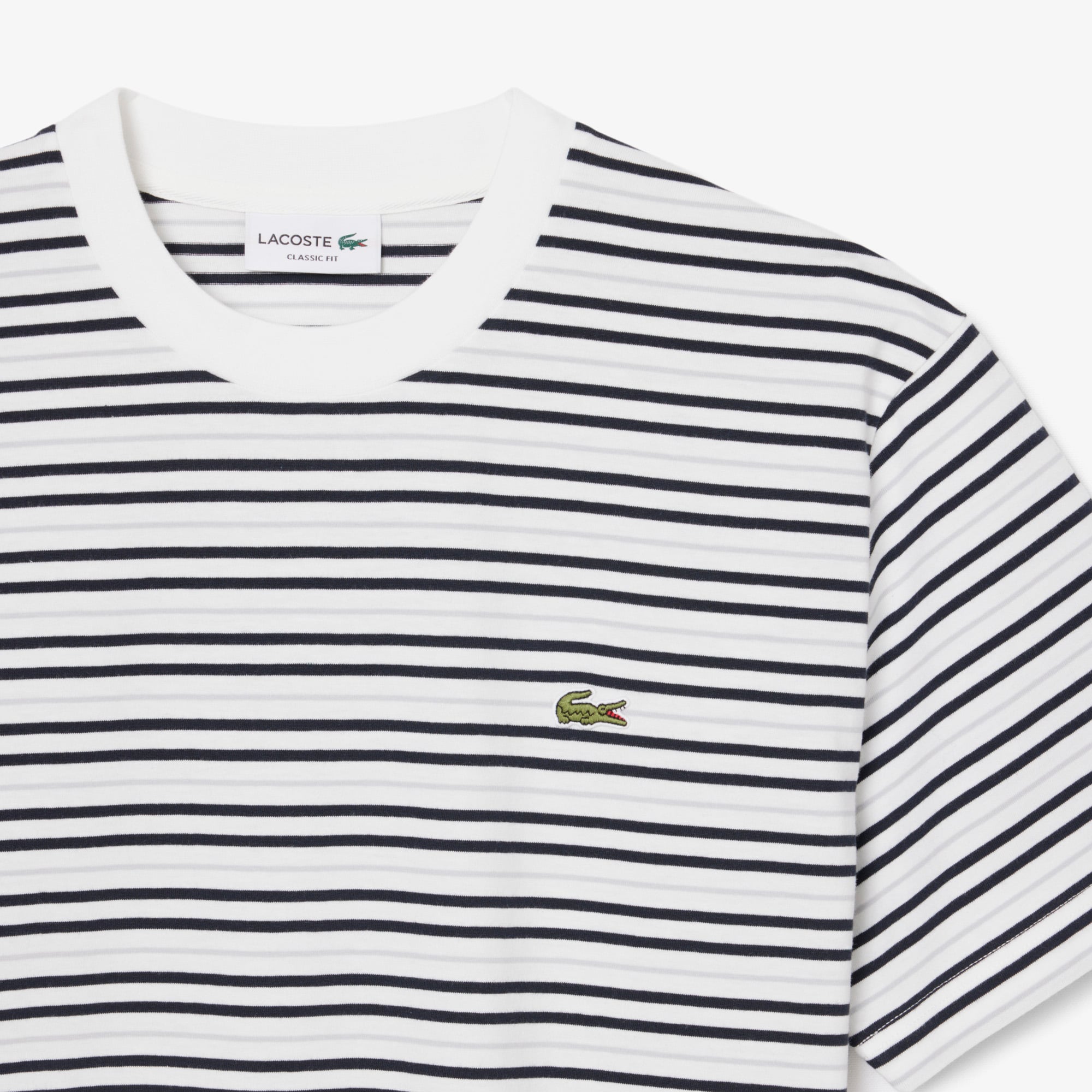 Áo Thun Lacoste Nam Dáng Cổ Điển Chất Liệu Cotton Kẻ Sọc