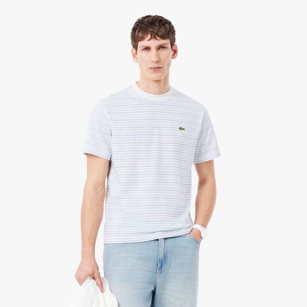 Áo Thun Lacoste Nam Dáng Cổ Điển Chất Liệu Cotton Kẻ Sọc