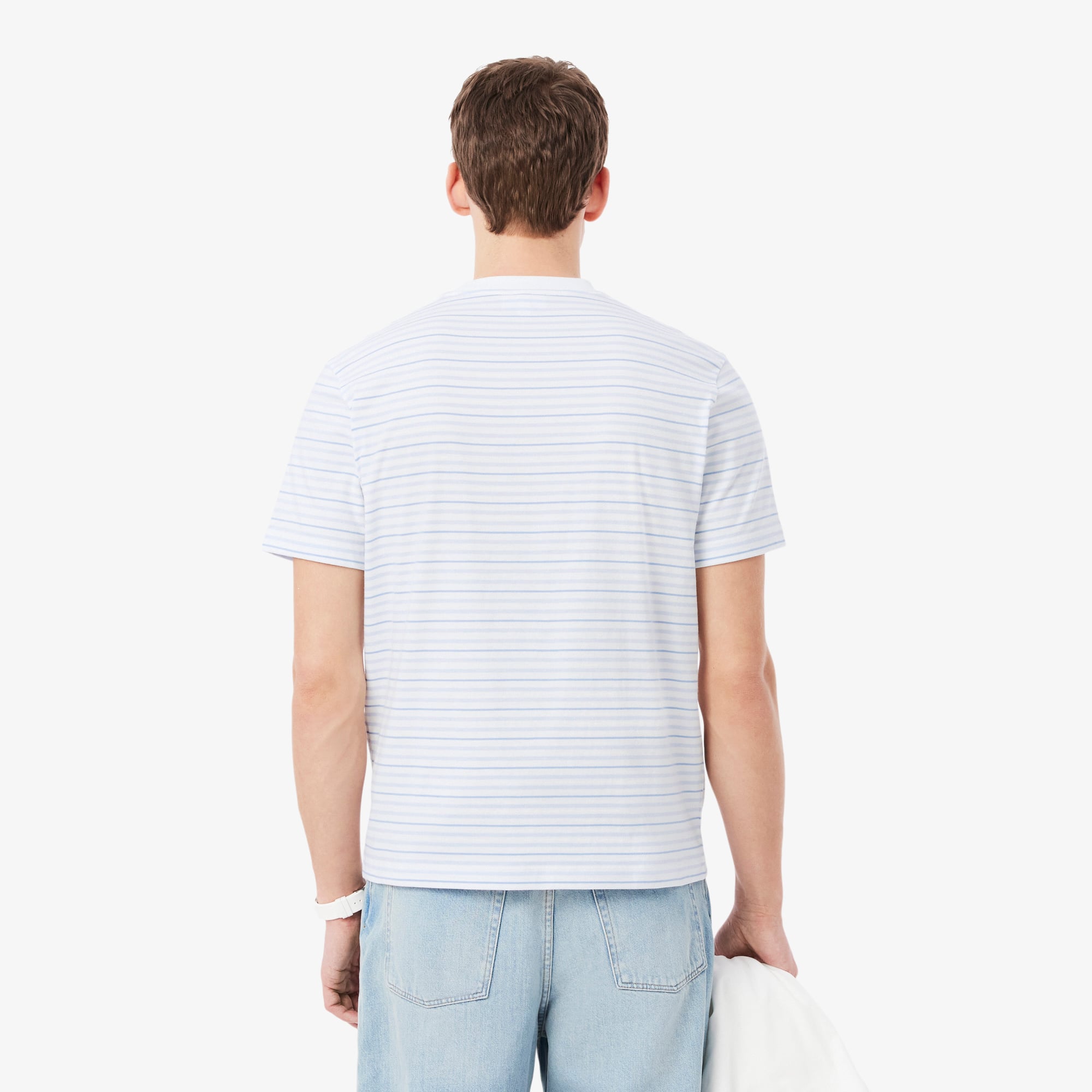 Áo Thun Lacoste Nam Dáng Cổ Điển Chất Liệu Cotton Kẻ Sọc
