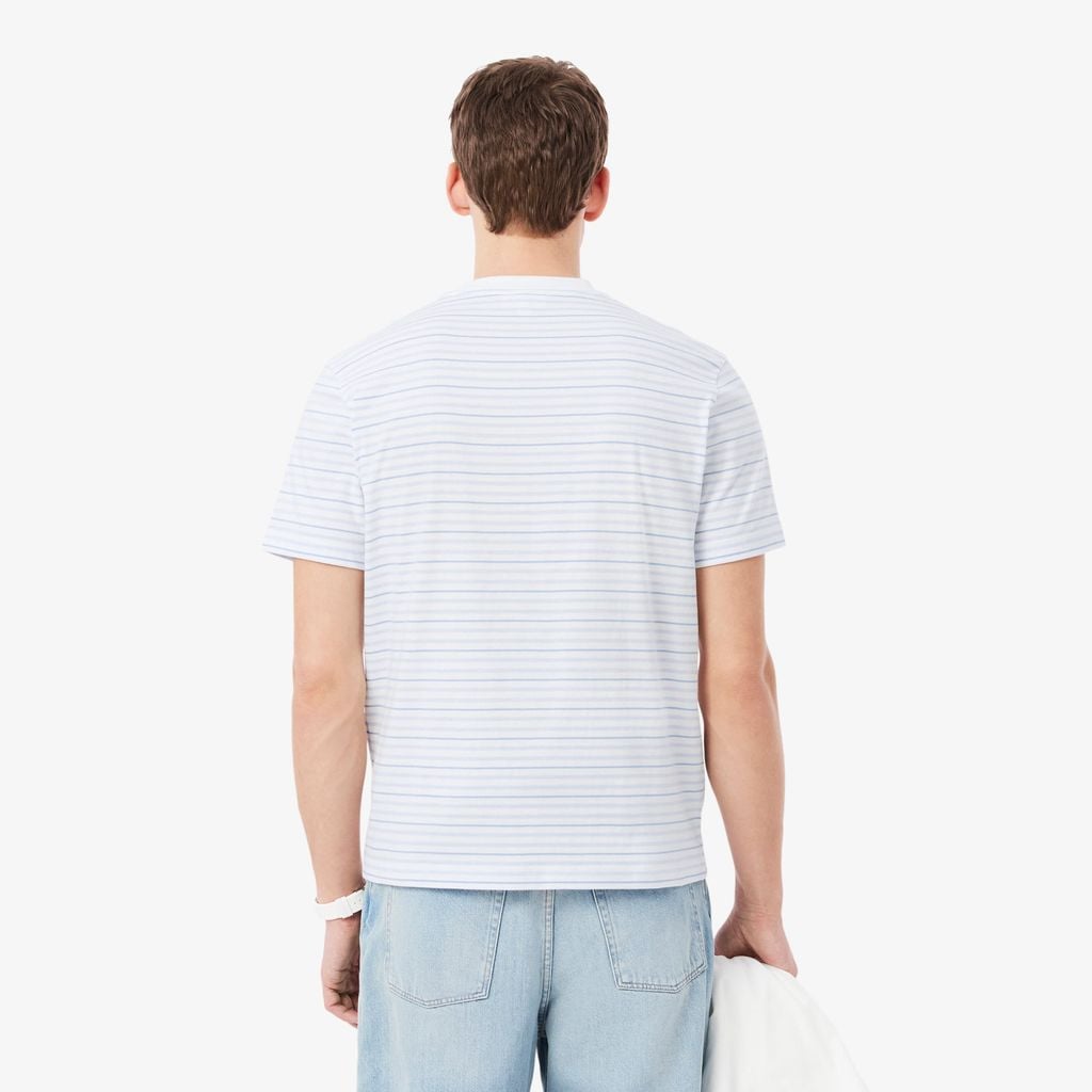 Áo Thun Lacoste Nam Dáng Cổ Điển Chất Liệu Cotton Kẻ Sọc
