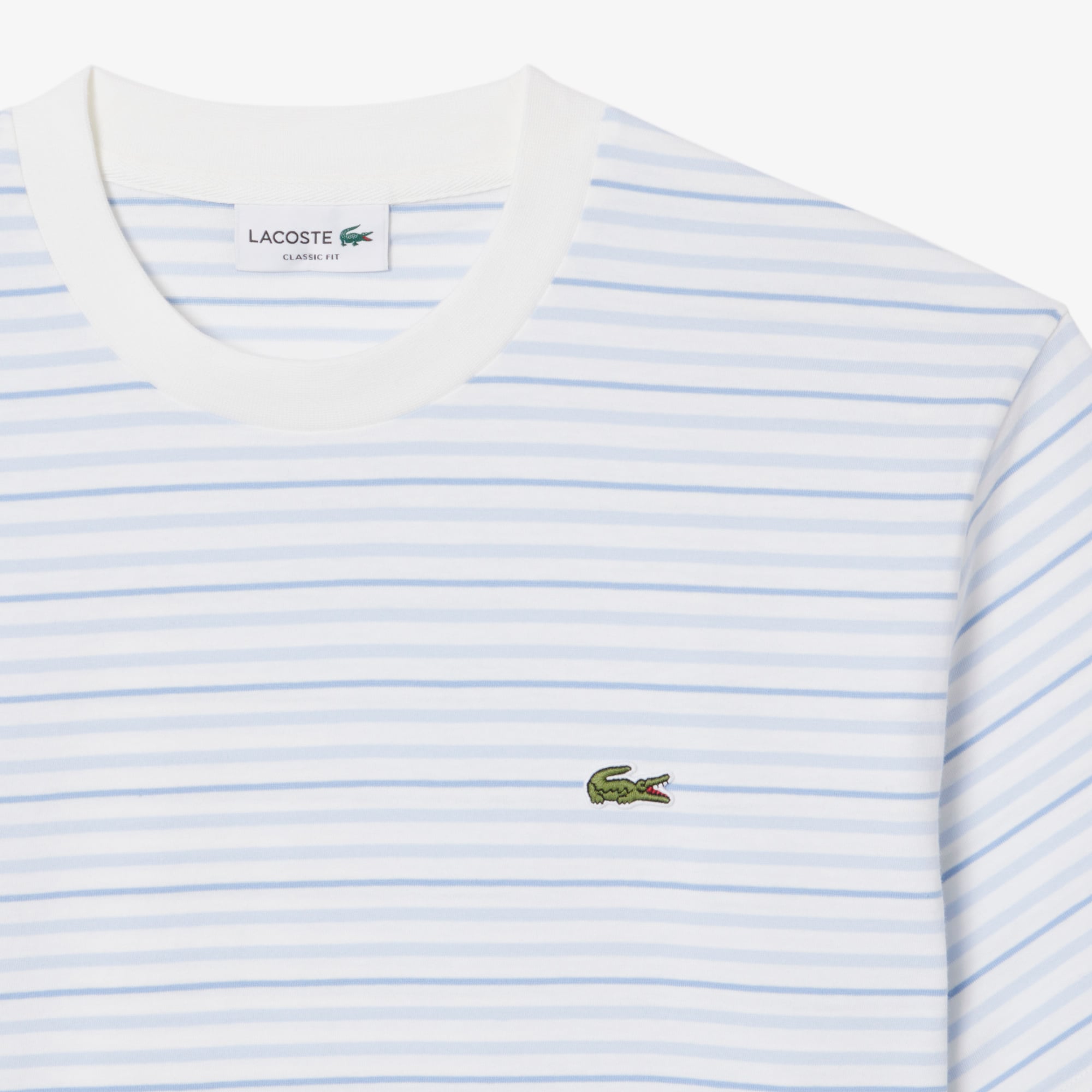 Áo Thun Lacoste Nam Dáng Cổ Điển Chất Liệu Cotton Kẻ Sọc