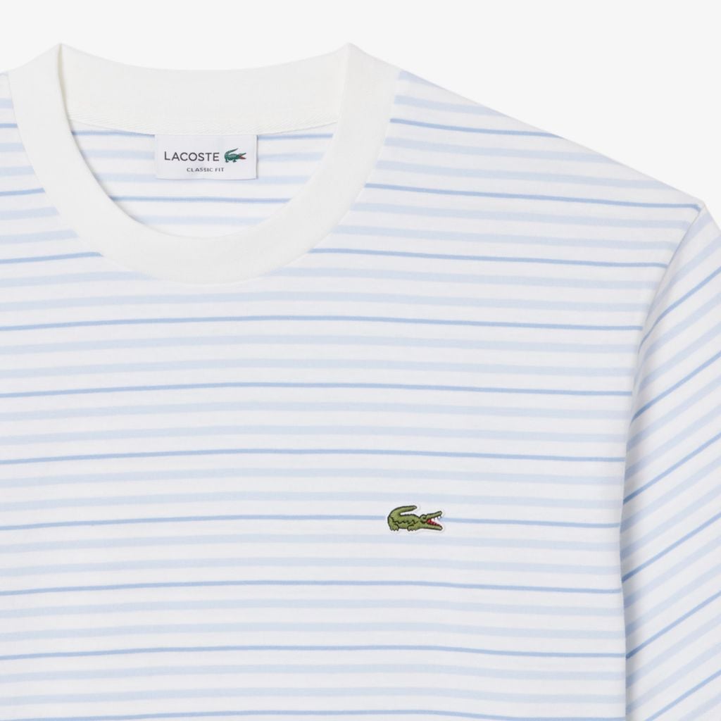 Áo Thun Lacoste Nam Dáng Cổ Điển Chất Liệu Cotton Kẻ Sọc