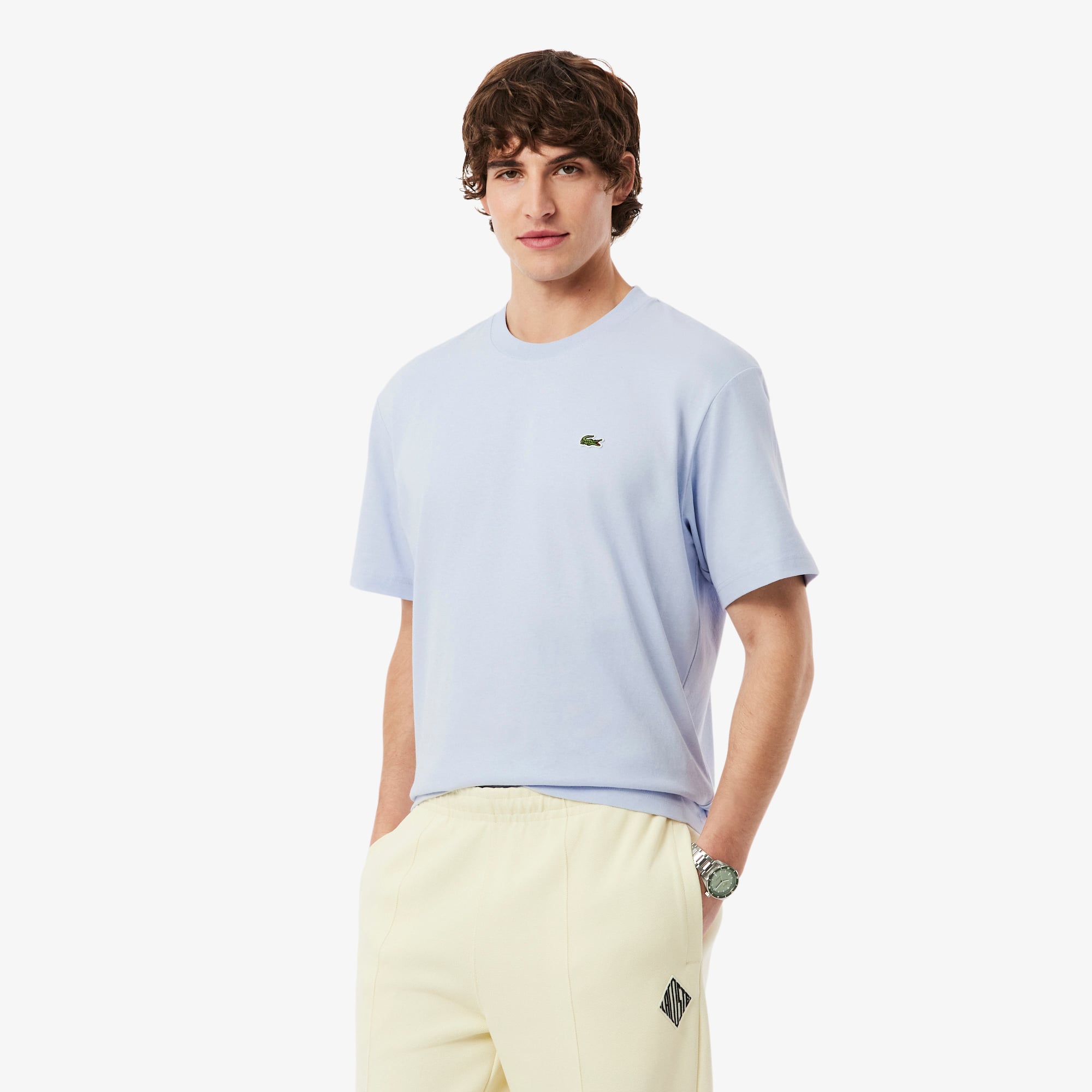 Áo Thun Lacoste Nam Dáng Cổ Điển Chất Liệu Cotton Jersey Dày Dặn