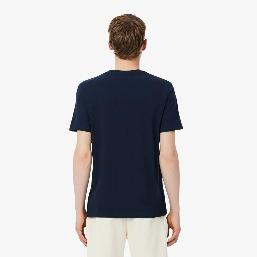 Áo Thun Lacoste Nam Dáng Cổ Điển Có Dải Băng Kẻ Sọc Với Logo