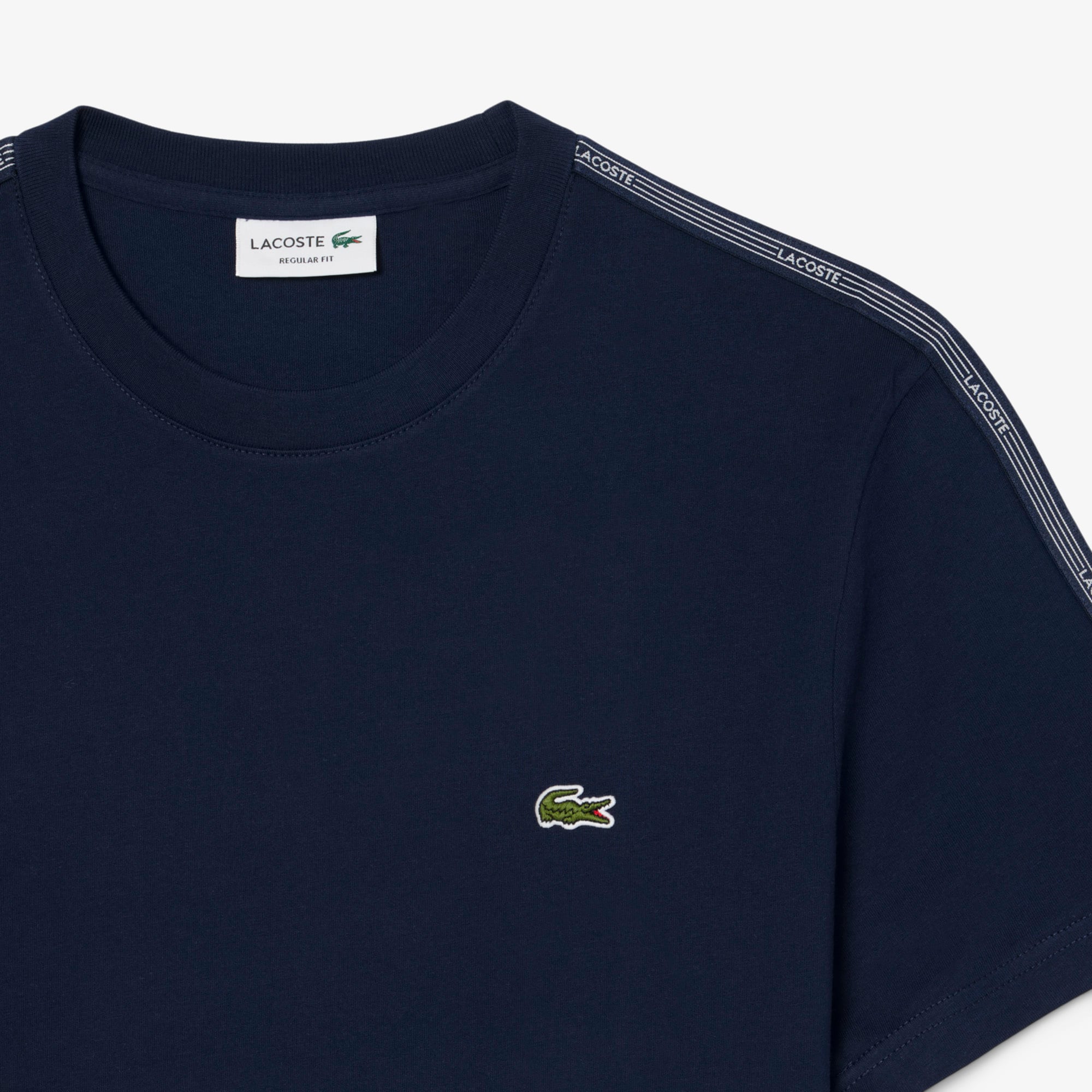 Áo Thun Lacoste Nam Dáng Cổ Điển Có Dải Băng Kẻ Sọc Với Logo
