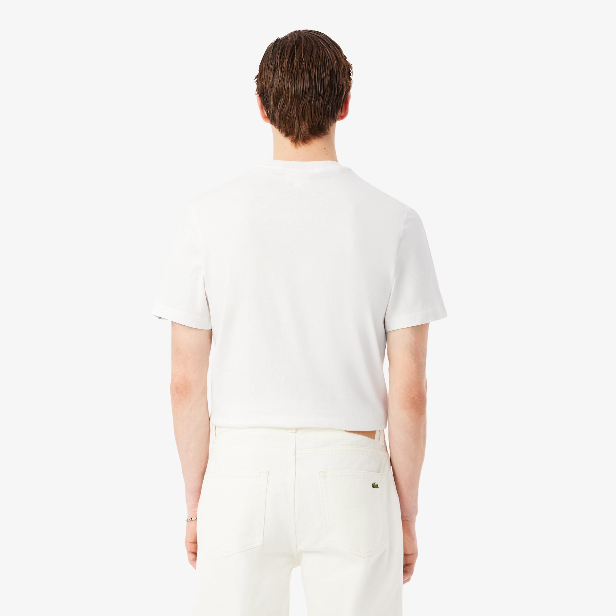 Áo Thun Lacoste Nam Dáng Cổ Điển Có Dải Băng Kẻ Sọc Với Logo