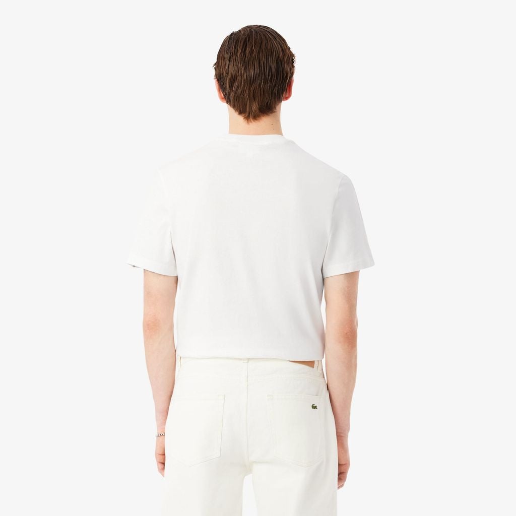 Áo Thun Lacoste Nam Dáng Cổ Điển Có Dải Băng Kẻ Sọc Với Logo