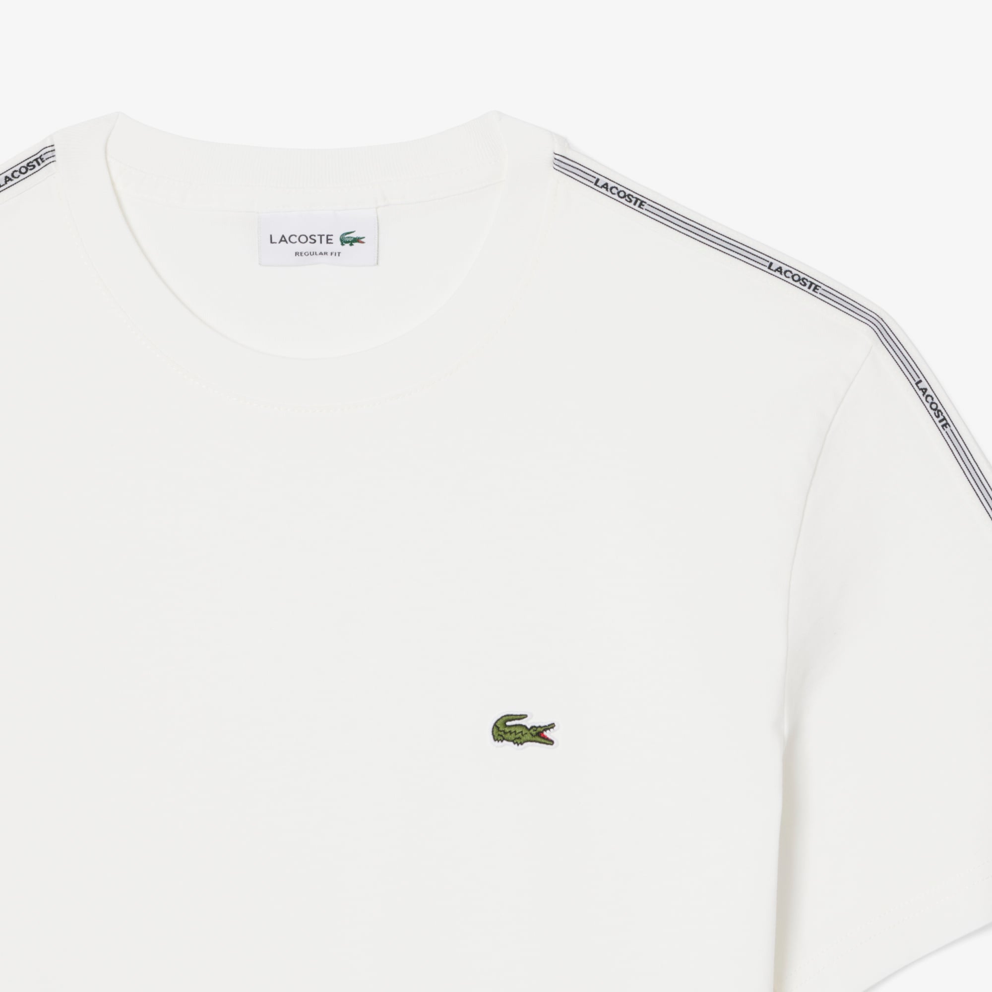Áo Thun Lacoste Nam Dáng Cổ Điển Có Dải Băng Kẻ Sọc Với Logo