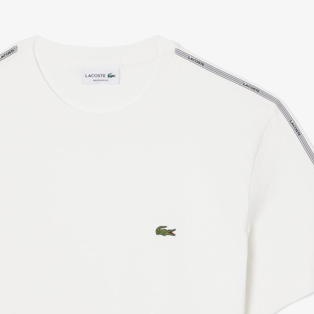 Áo Thun Lacoste Nam Dáng Cổ Điển Có Dải Băng Kẻ Sọc Với Logo