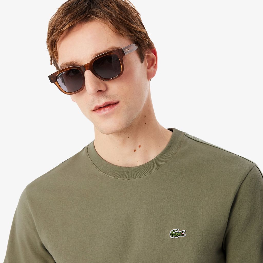 Áo Thun Lacoste Nam Dáng Cổ Điển Có Dải Băng Kẻ Sọc Với Logo