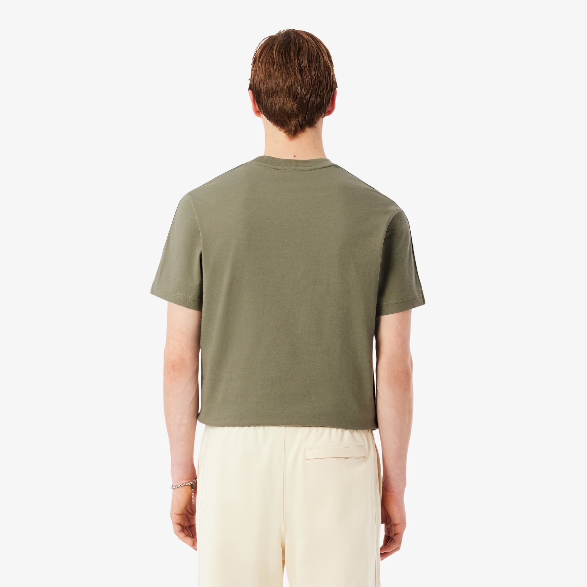 Áo Thun Lacoste Nam Dáng Cổ Điển Có Dải Băng Kẻ Sọc Với Logo