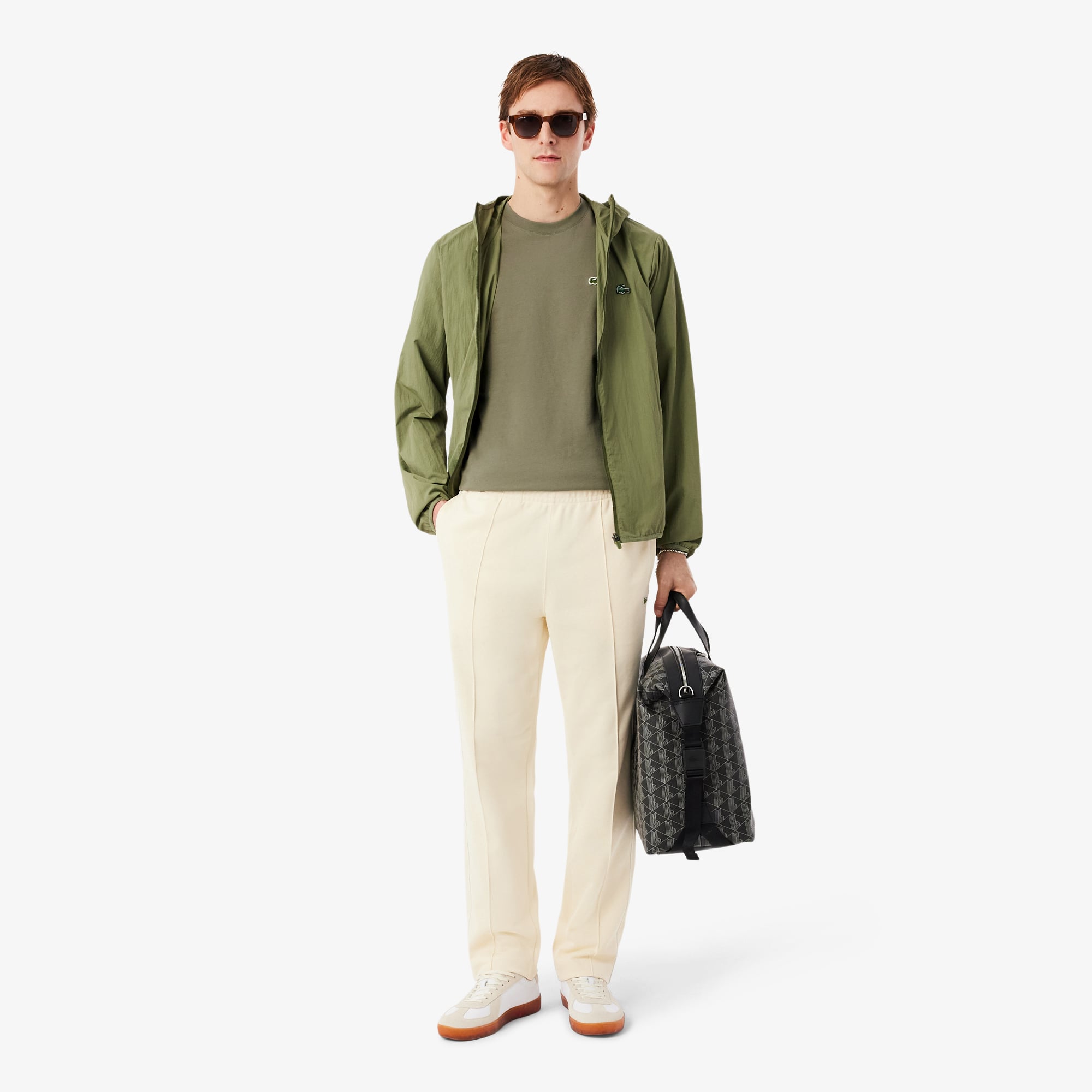 Áo Thun Lacoste Nam Dáng Cổ Điển Có Dải Băng Kẻ Sọc Với Logo
