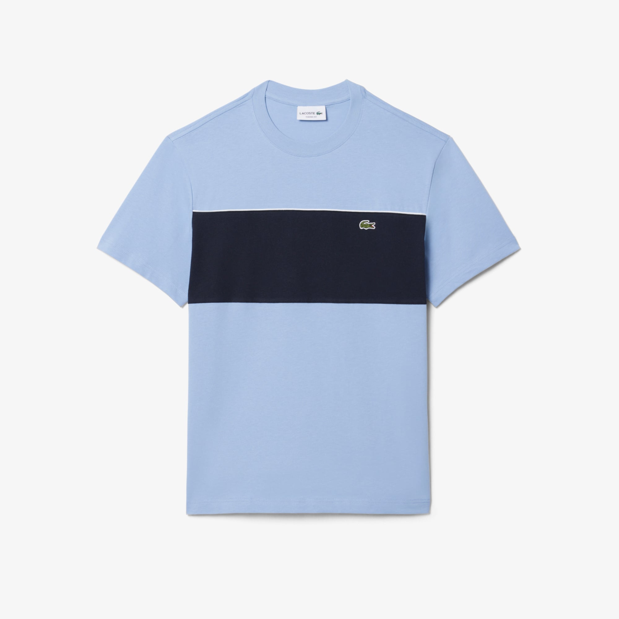 Áo Thun Lacoste Nam Dáng Oversize Chất Liệu Cotton Họa Tiết Color-Block