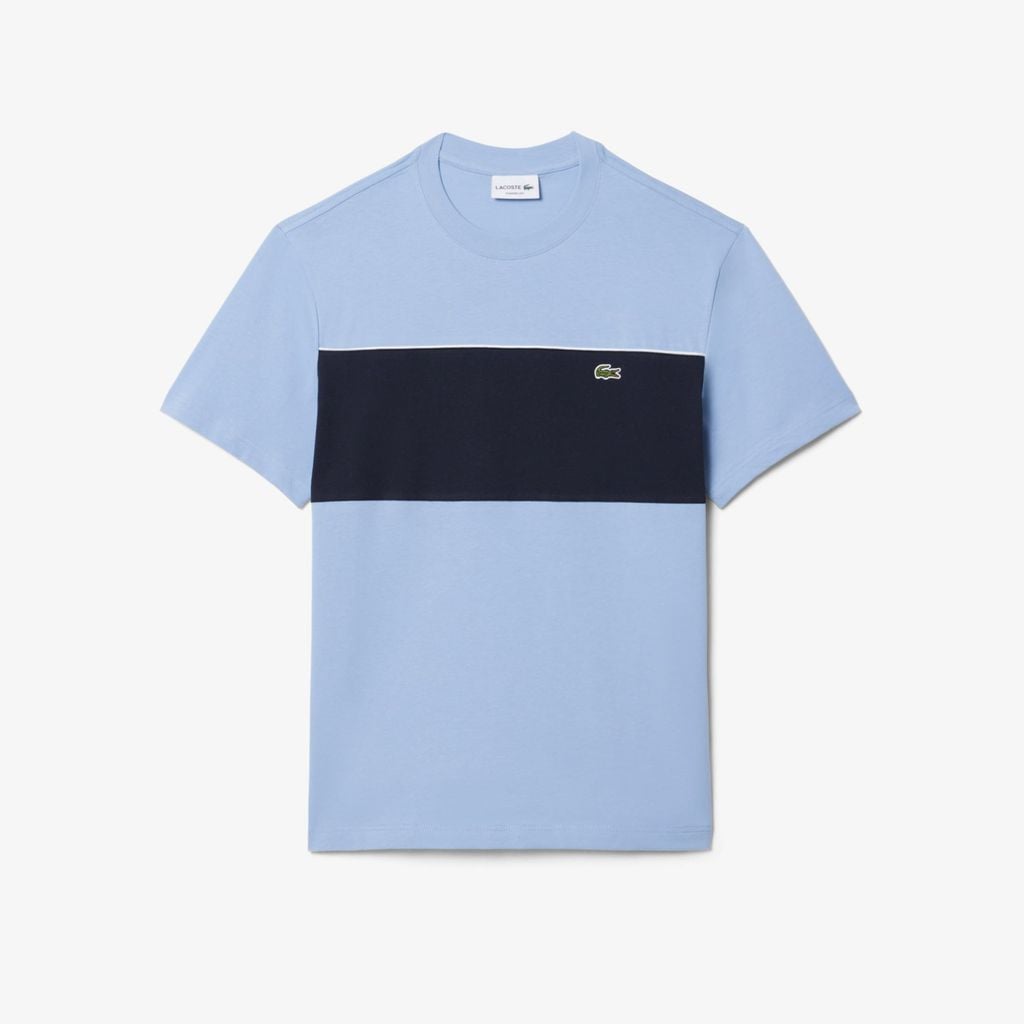 Áo Thun Lacoste Nam Dáng Oversize Chất Liệu Cotton Họa Tiết Color-Block
