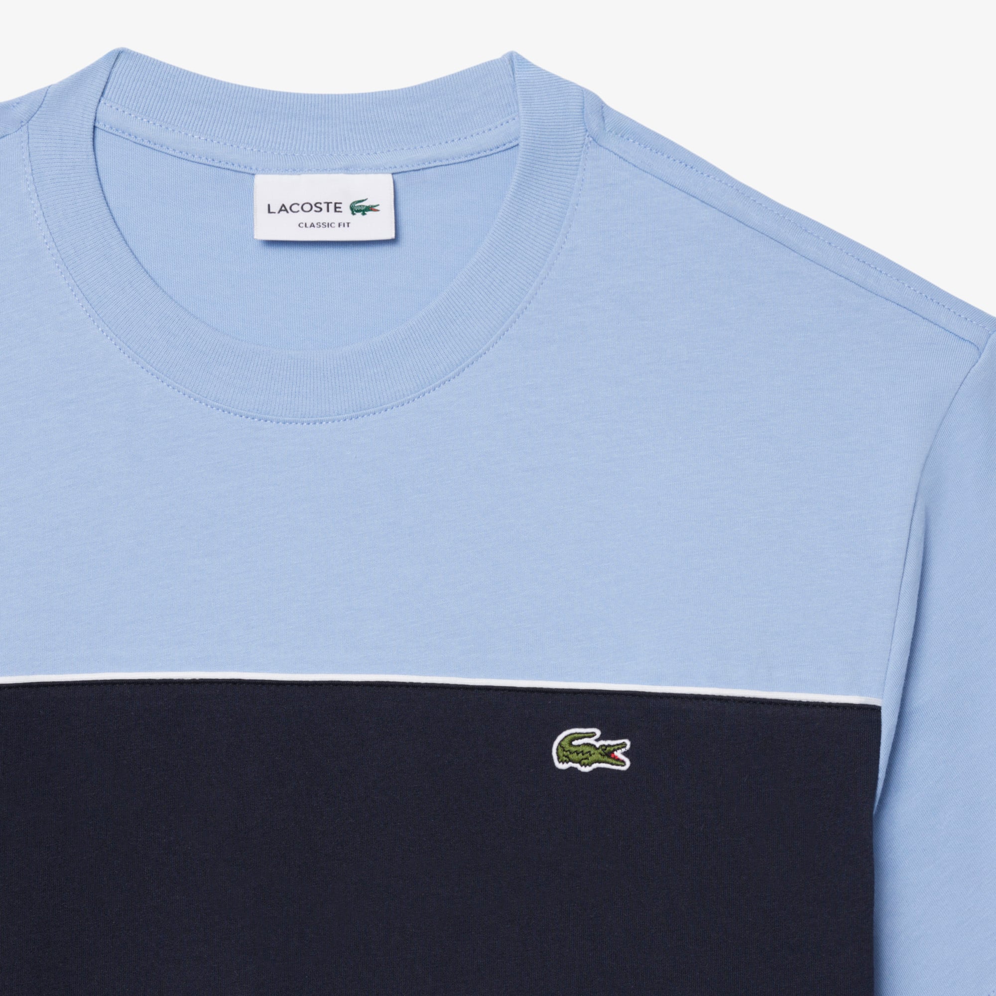 Áo Thun Lacoste Nam Dáng Oversize Chất Liệu Cotton Họa Tiết Color-Block