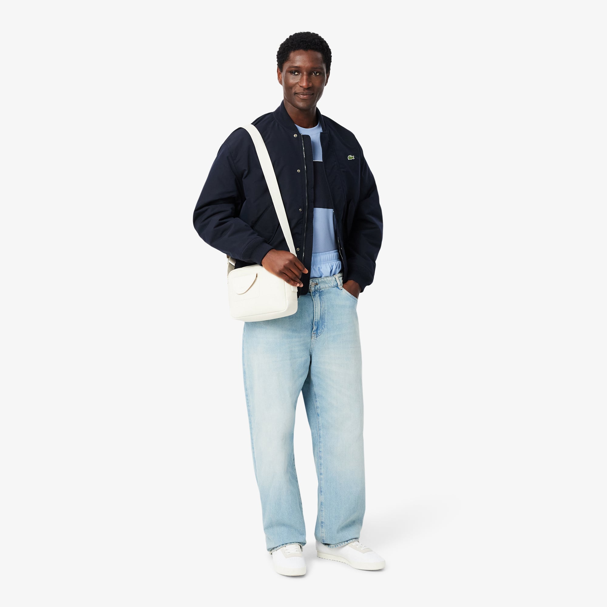 Áo Thun Lacoste Nam Dáng Oversize Chất Liệu Cotton Họa Tiết Color-Block
